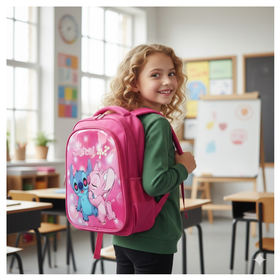 MOCHILA PARA NIÑAS Y NIÑOS DISEÑO STITCH ANGELA / OFICIO / REGRESO A CLASES INFANTIL - 5