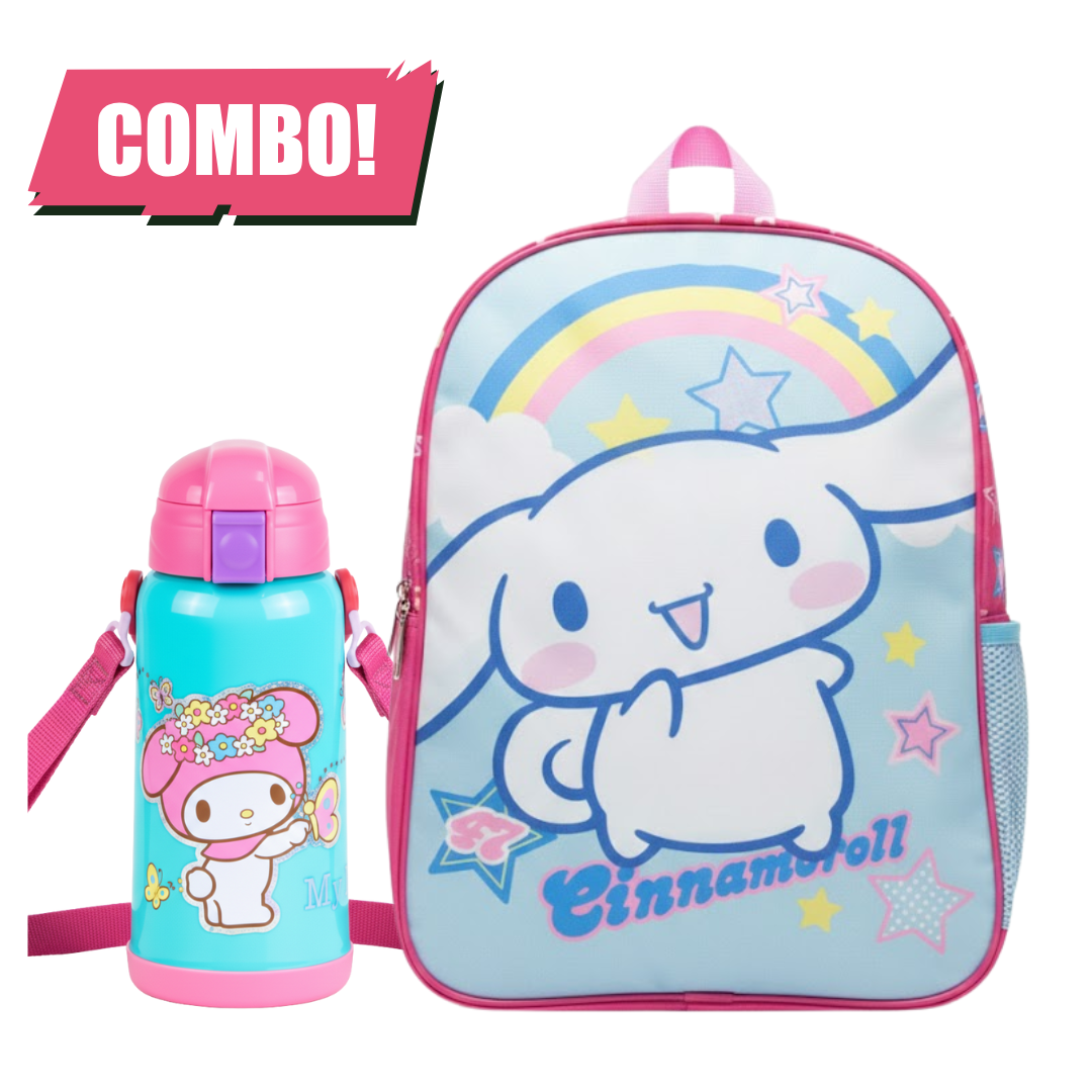 MOCHILA CINAMON  3 EN 1 MULTIPACK PARA NIÑOS Y NIÑAS CON TOMA TODO CAÑA ESCOLAR /  REGRESO A CLASES - 1