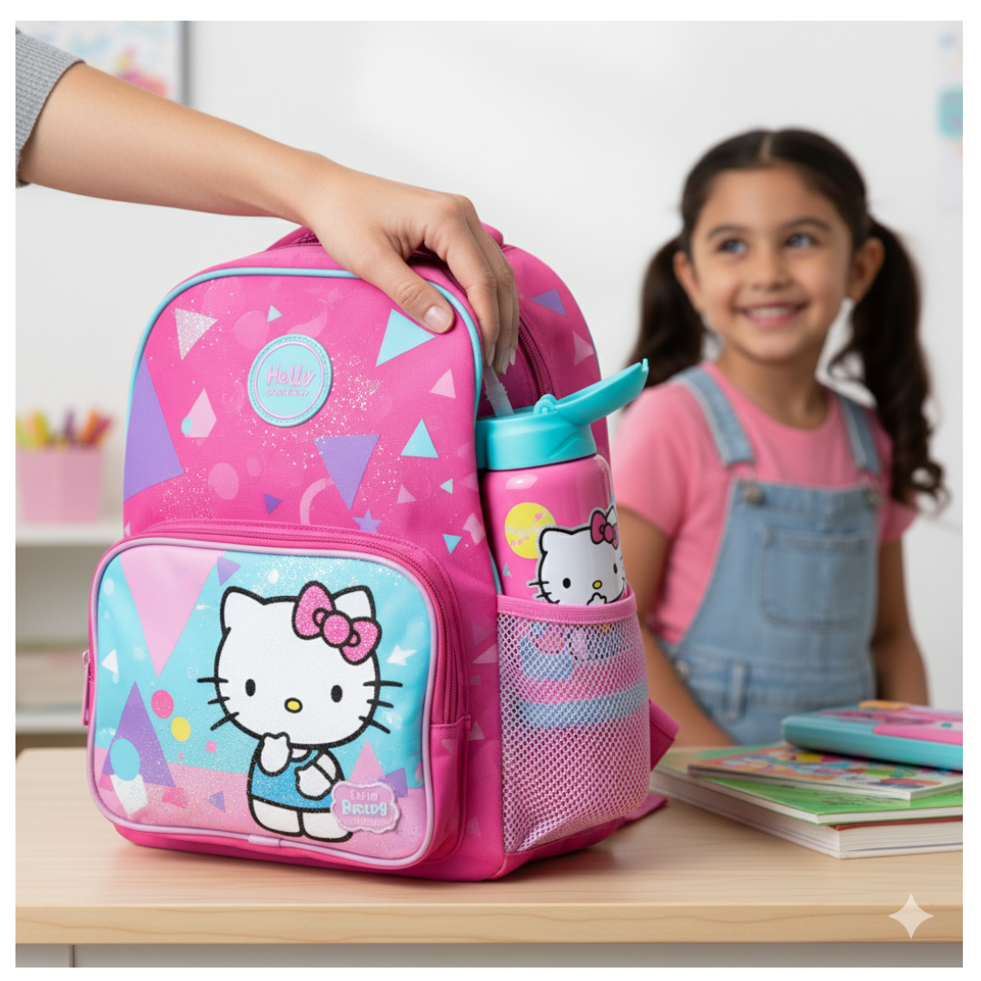 MOCHILA HELLO KITTY  3 EN 1 MULTIPACK PARA NIÑOS Y NIÑAS CON TOMA TODO CAÑA ESCOLAR /  REGRESO A CLASES - 9