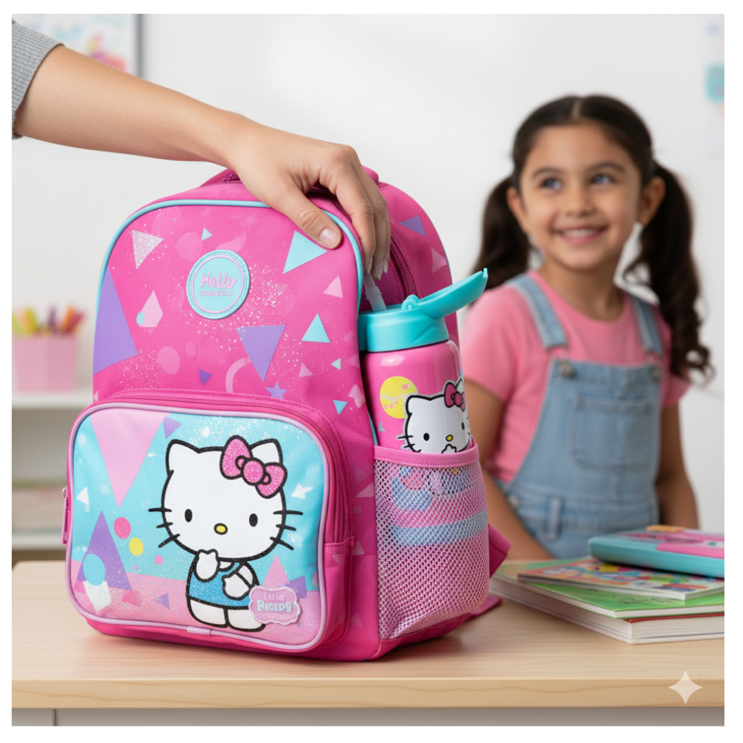 MOCHILA HELLO KITTY  3 EN 1 MULTIPACK PARA NIÑOS Y NIÑAS CON TOMA TODO CAÑA ESCOLAR /  REGRESO A CLASES - 9