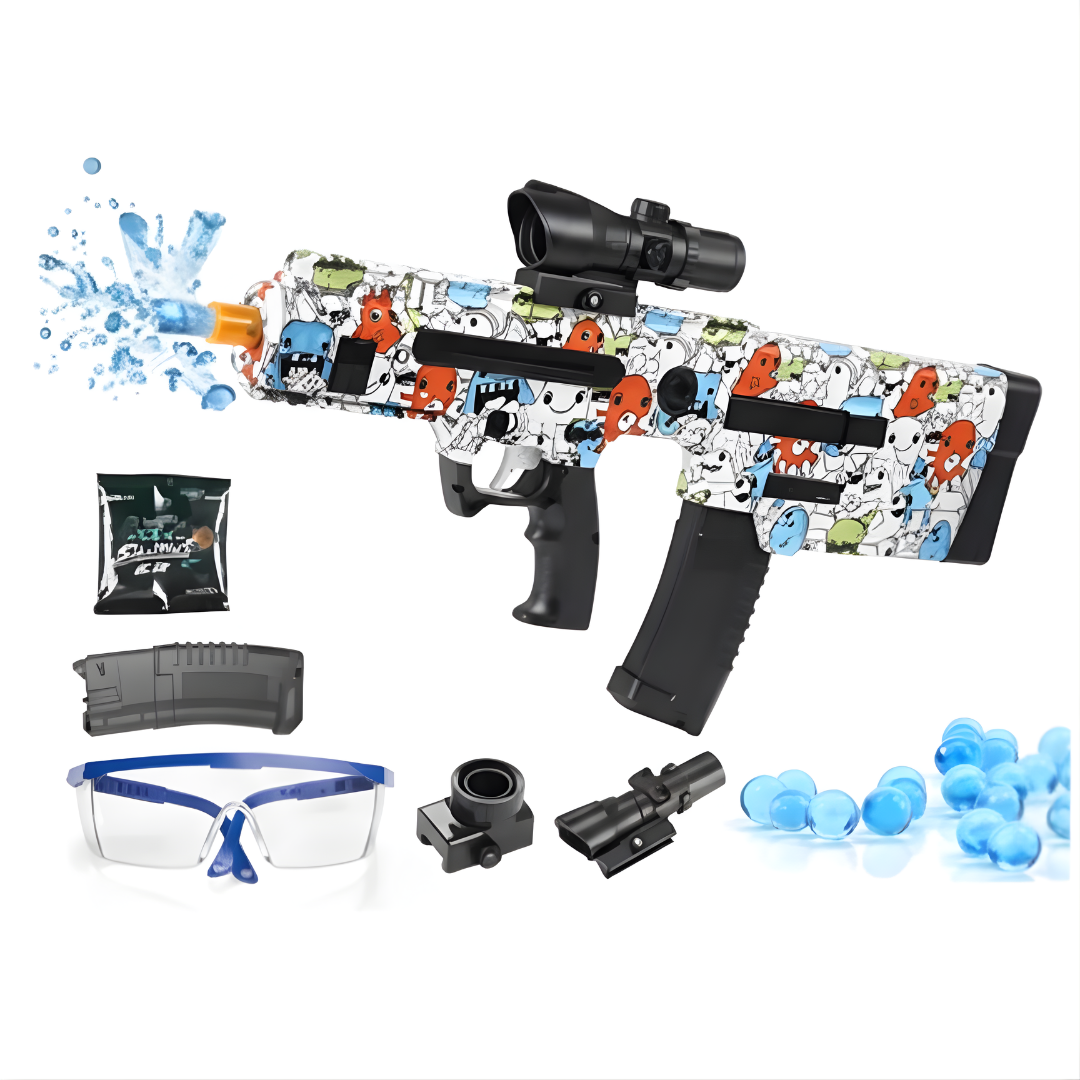 JUGUETE PISTOLA LANZADOR DE HIDROGEL PARA NIÑOS Y ADULTOS BALINES DE GEL RECARGABLE / ACCESORIOS LENTES Y MÁS - 1
