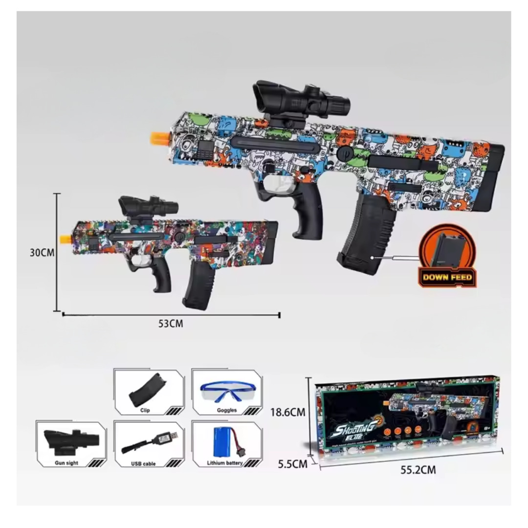 JUGUETE PISTOLA LANZADOR DE HIDROGEL PARA NIÑOS Y ADULTOS BALINES DE GEL RECARGABLE / ACCESORIOS LENTES Y MÁS - 3