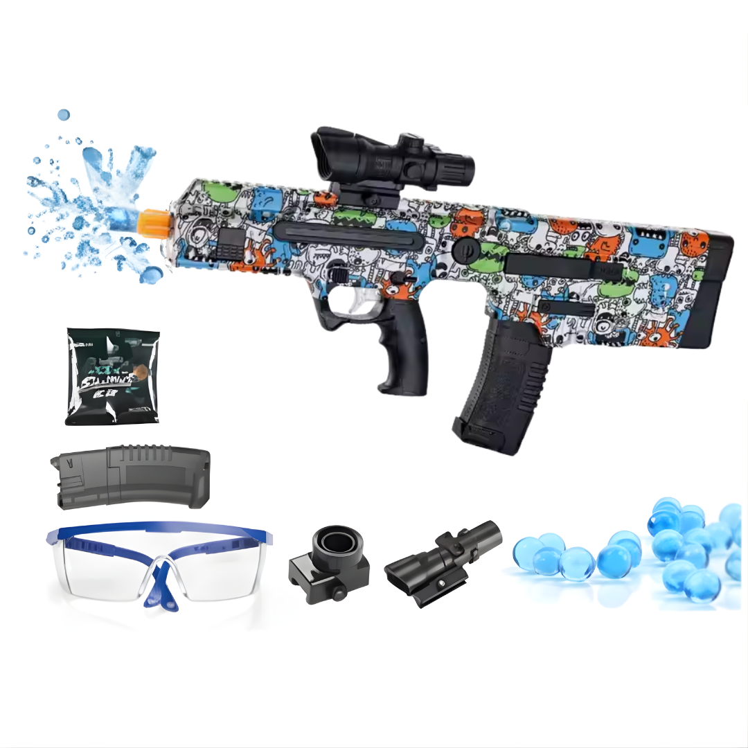 JUGUETE PISTOLA LANZADOR DE HIDROGEL PARA NIÑOS Y ADULTOS BALINES DE GEL RECARGABLE / ACCESORIOS LENTES Y MÁS - 1