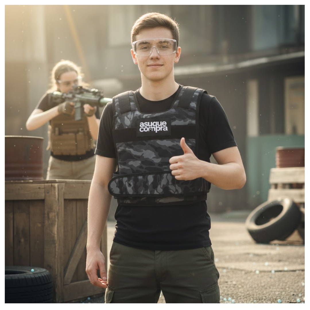 CHALECO TÁCTICO PARA BATALLAS DE GELSOFT NIÑOS Y ADULTOS CON BOLSILLOS LIGERO - 1
