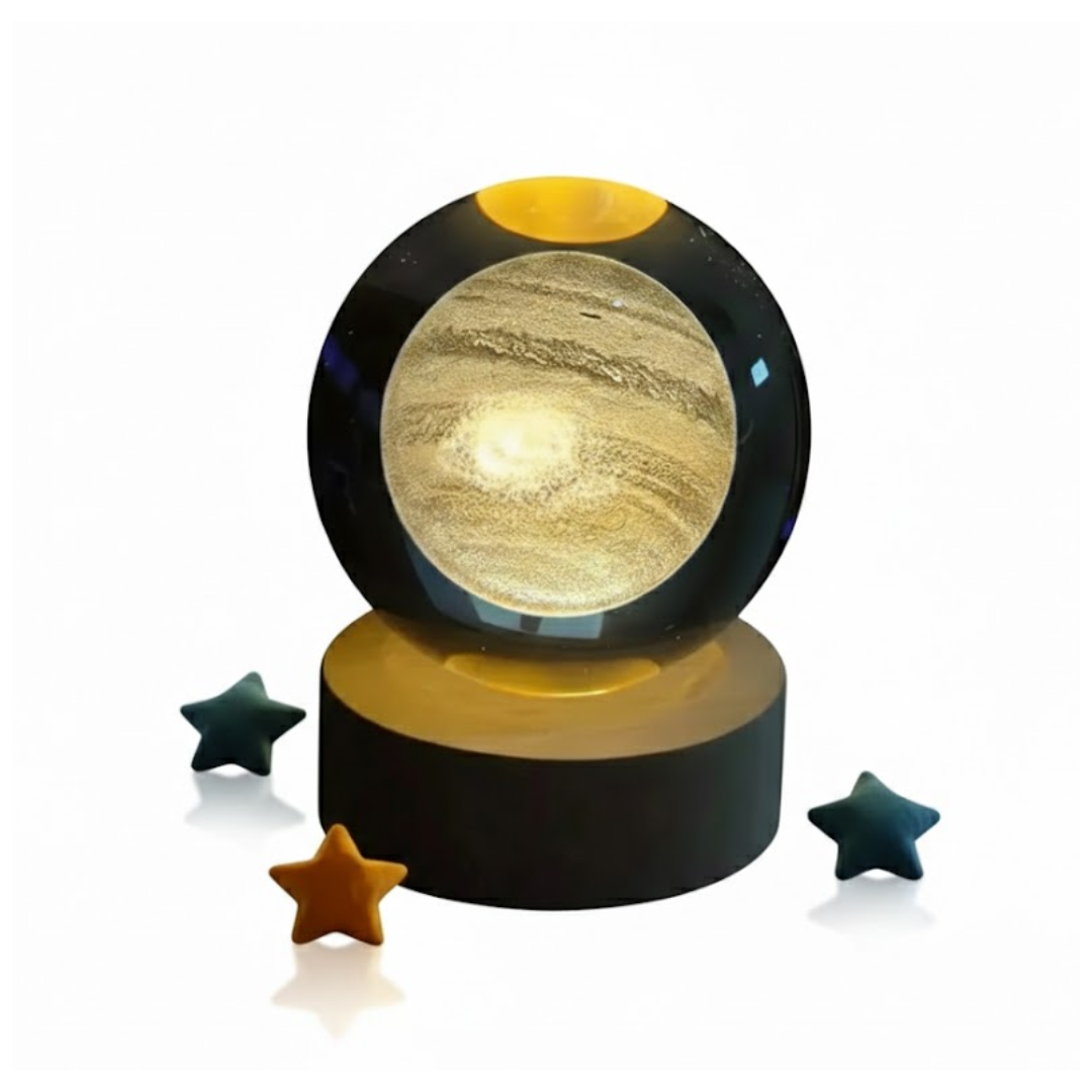LÁMPARA DECORATIVA 3D SATURNO LED TRANSPARENTE - 1