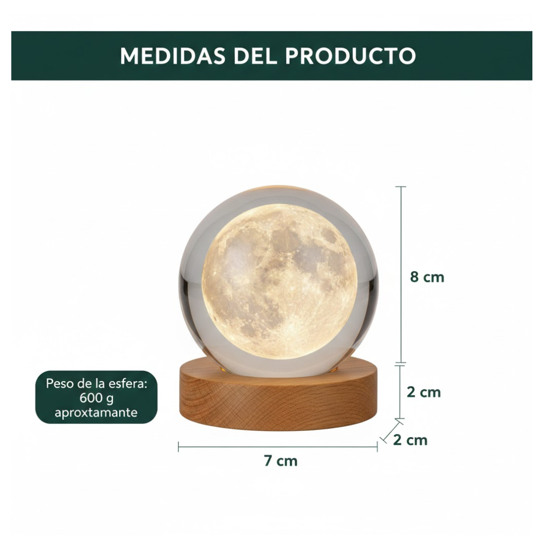 LÁMPARA DECORATIVA 3D SATURNO LED TRANSPARENTE - 3