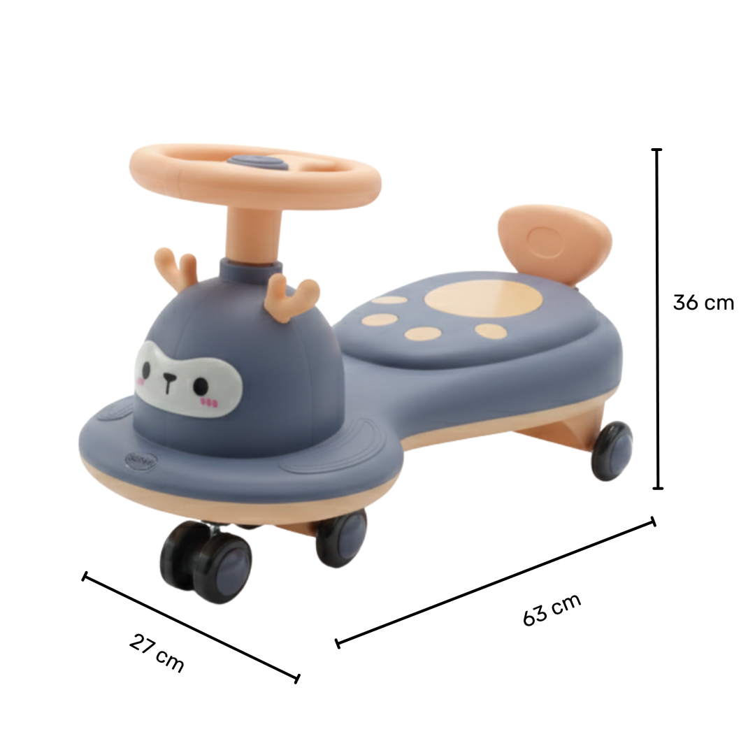 COCHE DE ARRASTRE PARA NIÑOS Y NIÑAS CORREPASILLOS / MUSICAL LUCES LED RUEDAS Y GIRO 360° DISEÑO RENO - 3