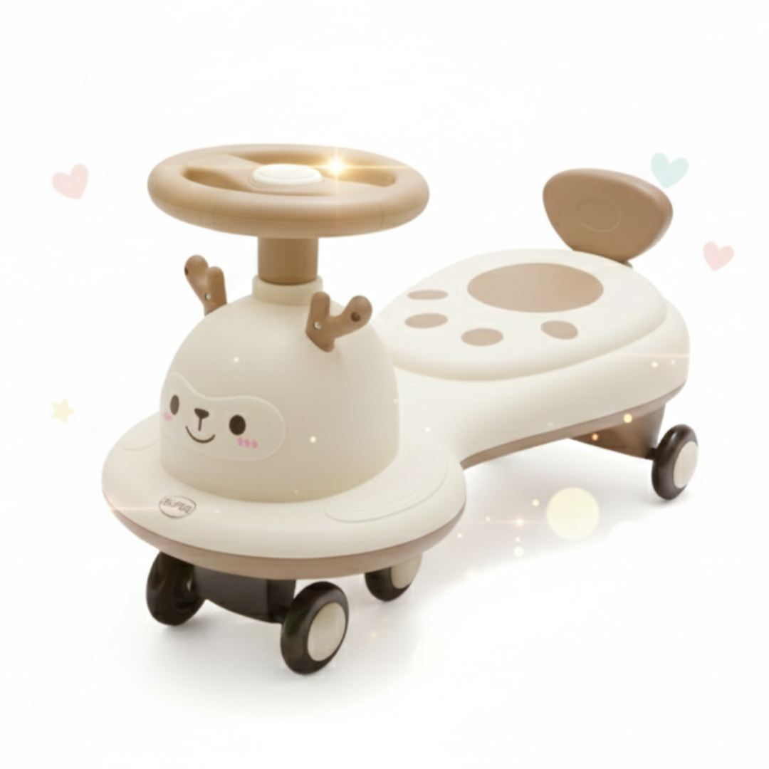 COCHE DE ARRASTRE PARA NIÑOS Y NIÑAS CORREPASILLOS / MUSICAL LUCES LED RUEDAS Y GIRO 360° DISEÑO RENO - 1