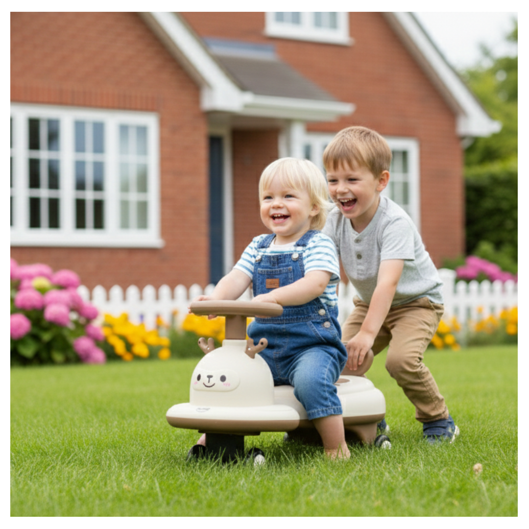 COCHE DE ARRASTRE PARA NIÑOS Y NIÑAS CORREPASILLOS / MUSICAL LUCES LED RUEDAS Y GIRO 360° DISEÑO RENO - 3