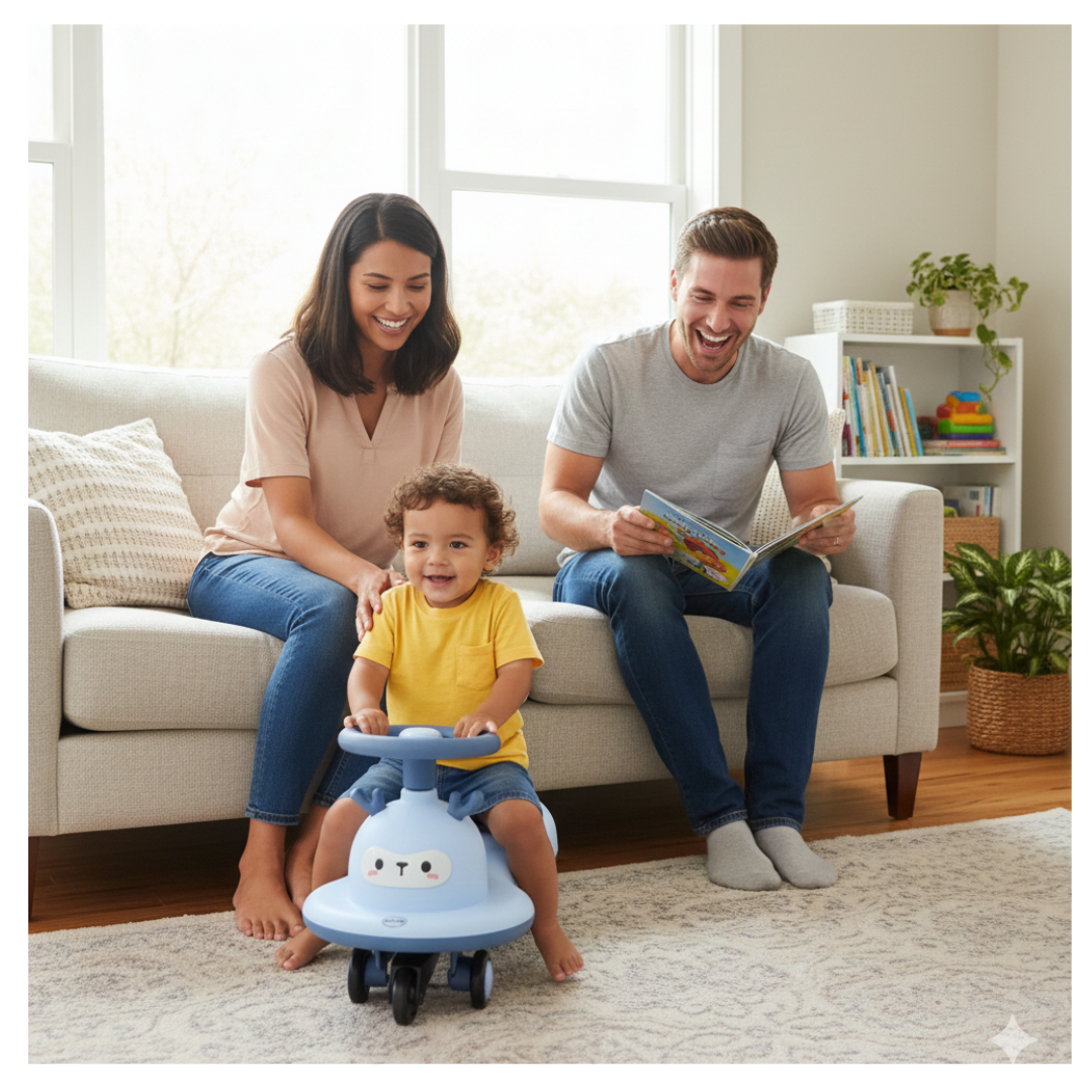 COCHE DE ARRASTRE PARA NIÑOS Y NIÑAS CORREPASILLOS / MUSICAL LUCES LED RUEDAS Y GIRO 360° DISEÑO RENO - 3