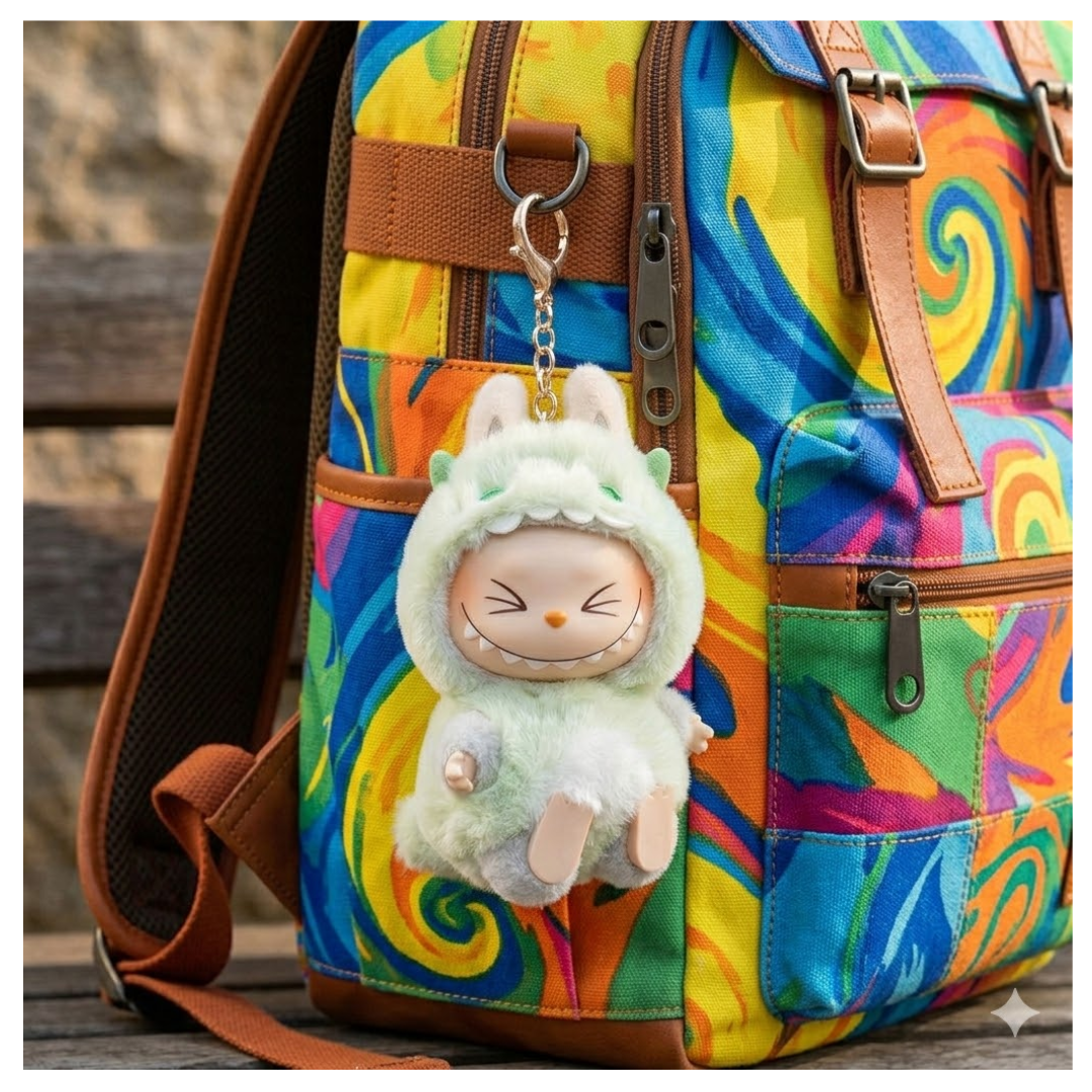 LABUBU MUSICAL + ROPA DINO MINI PELUCHE LLAVERO DISEÑO SORPRESA PARA NIÑOS Y ADULTOS / CUTE KAWAII AESTHETIC - 4