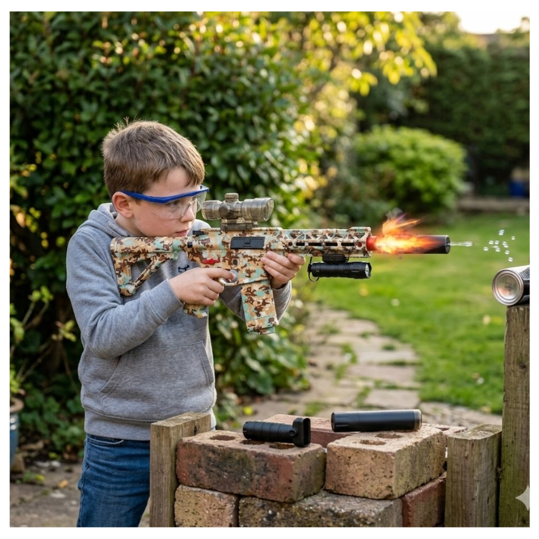 PISTOLA DE JUGUETE LANZADOR DE HIDROGEL MODELO AR RIFLE PARA NIÑOS Y ADULTOS / MILITAR Y ACCESORIOS LENTES - 2