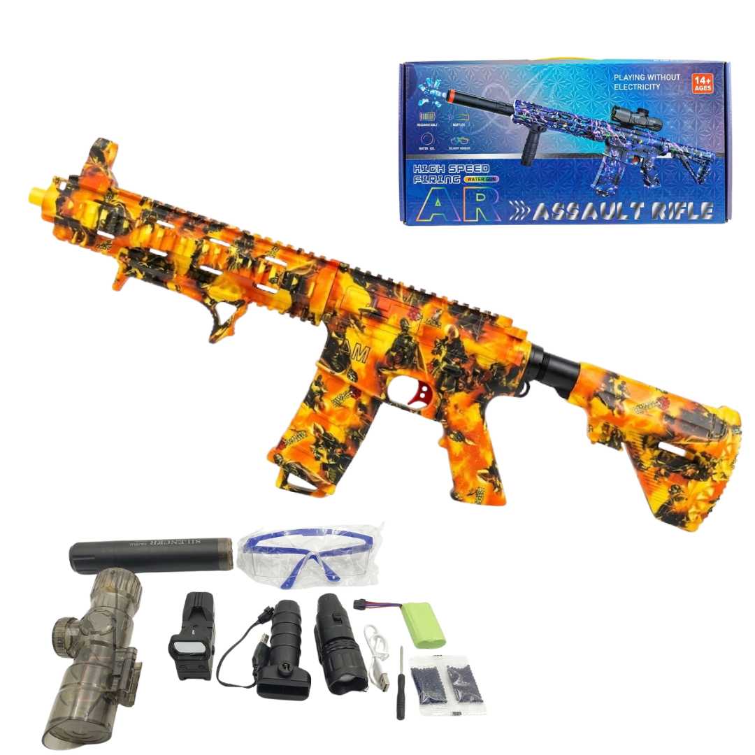 PISTOLA DE JUGUETE LANZADOR DE HIDROGEL MODELO AR RIFLE PARA NIÑOS Y ADULTOS /  ACCESORIOS LENTES - 1