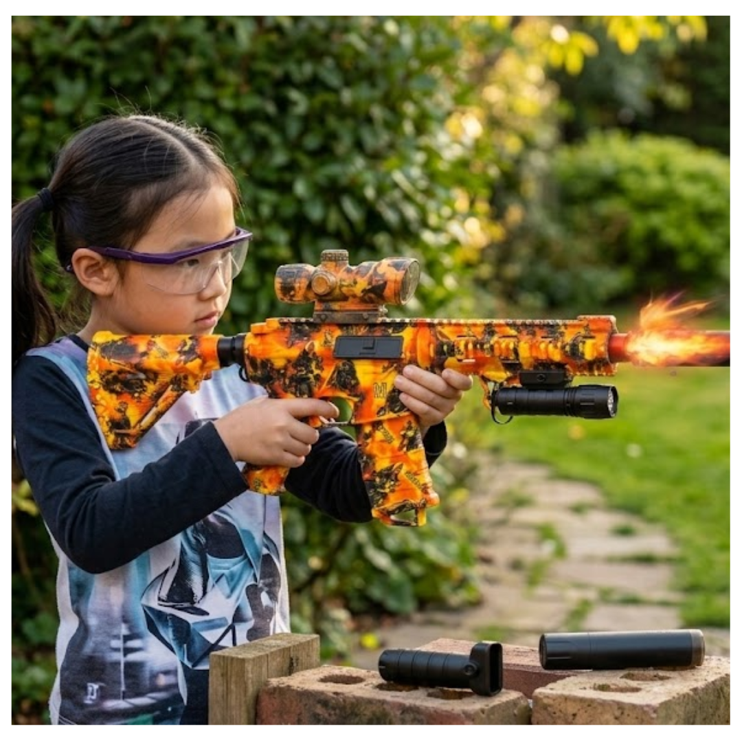 PISTOLA DE JUGUETE LANZADOR DE HIDROGEL MODELO AR RIFLE PARA NIÑOS Y ADULTOS /  ACCESORIOS LENTES - 2