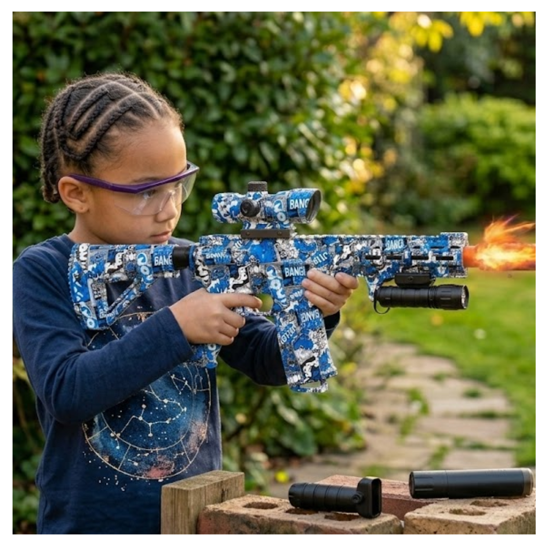 PISTOLA DE JUGUETE LANZADOR DE HIDROGEL MODELO AR RIFLE PARA NIÑOS Y ADULTOS / MILITAR Y ACCESORIOS LENTES - 2
