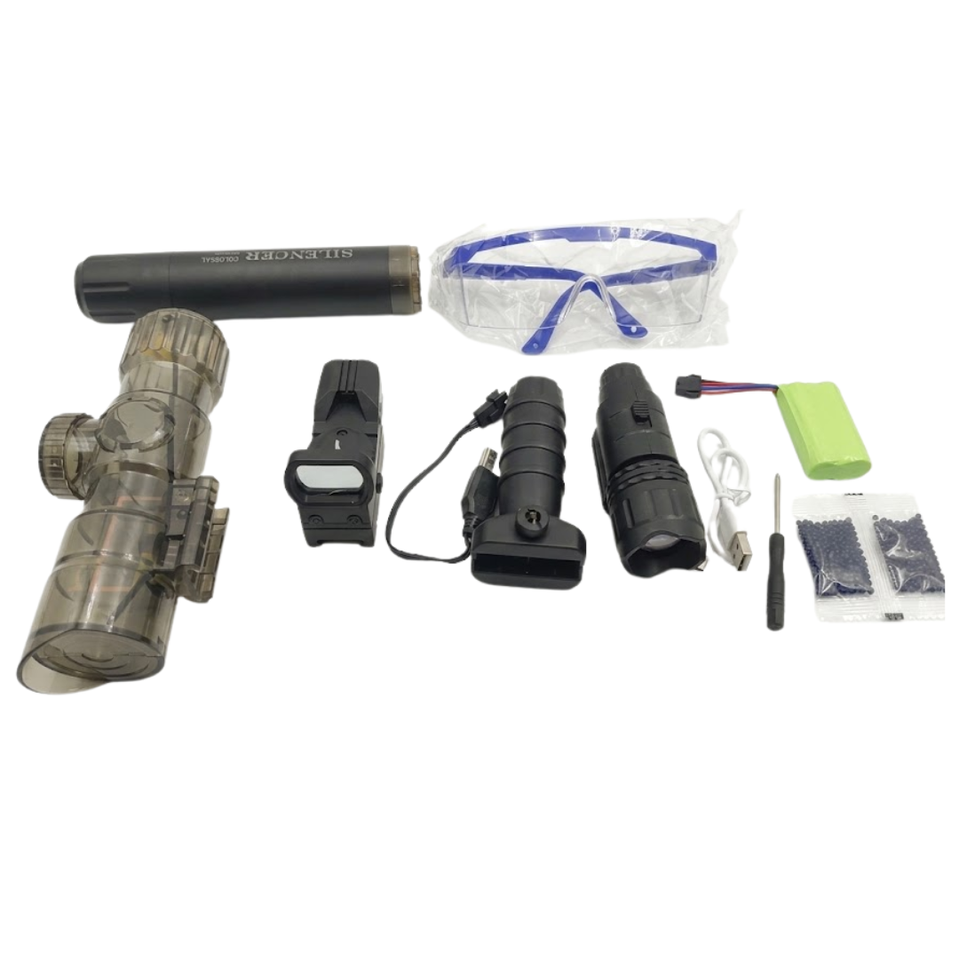 PISTOLA DE JUGUETE LANZADOR DE HIDROGEL MODELO AR RIFLE PARA NIÑOS Y ADULTOS / MILITAR Y ACCESORIOS LENTES - 3