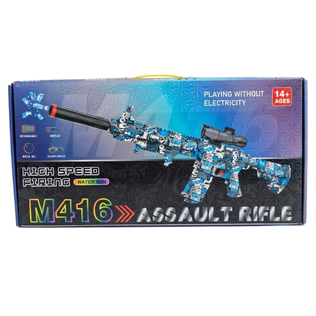 PISTOLA DE JUGUETE LANZADOR DE HIDROGEL MODELO AR RIFLE PARA NIÑOS Y ADULTOS / DISEÑO FORNITE Y ACCESORIOS LENTES - 5