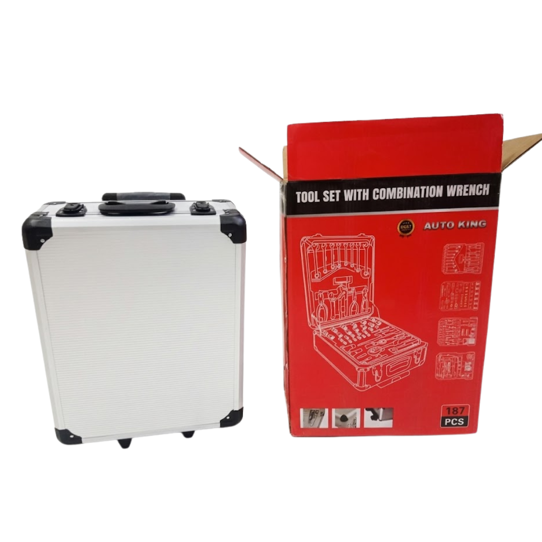 KIT DE HERRAMIENTAS DE 187 PCS + MALETÍN PORTÁTIL ACERO INOXIDABLE ESTUCHE ORGANIZADOR USO DOMÉSTICO Y PROFESIONAL - 5