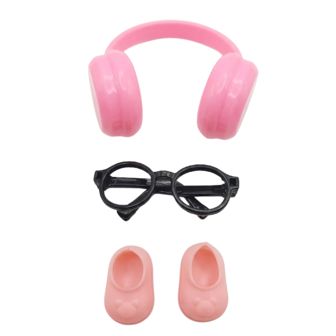 ACCESORIOS PARA TU LABUBU AUDÍFONO + LENTES + ZAPATOS / SUPER COMBO SORPRESA MULTICOLOR - 8
