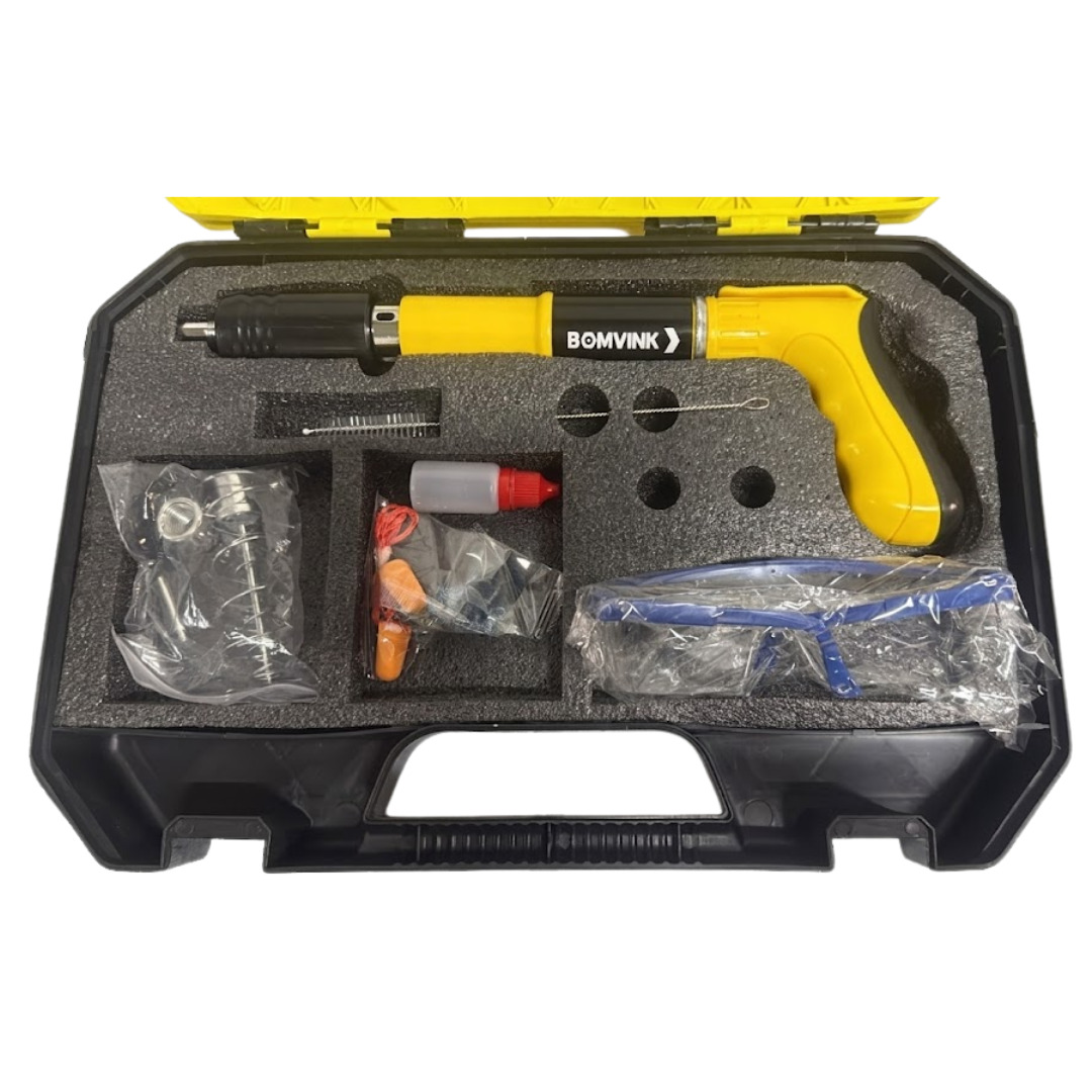 PISTOLA DE CLAVOS PORTÁTIL DE ACERO USO MANUAL + MALETÍN - 5