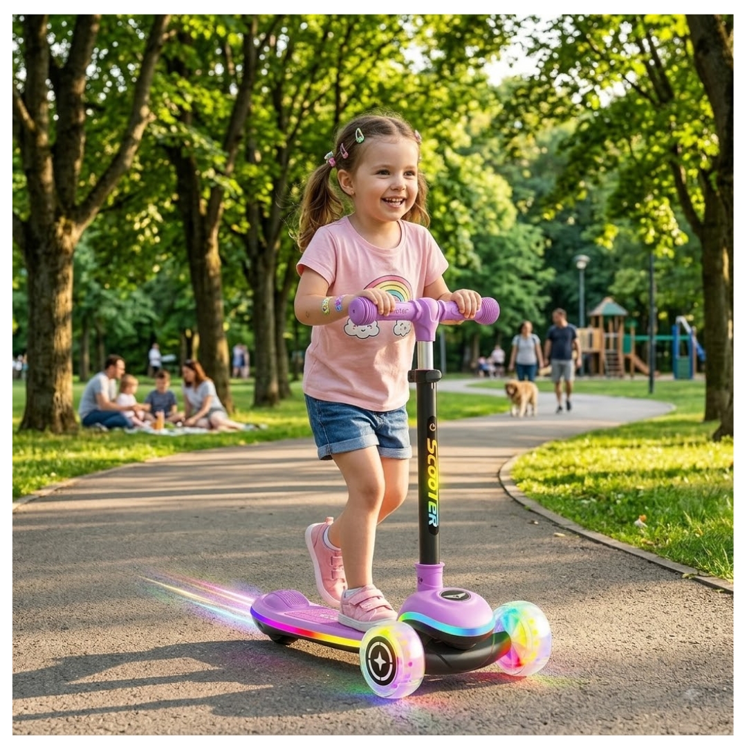 SCOOTER MONOPATIN PARA NIÑOS Y NIÑAS MUSICAL 3 RUEDAS RESISTENTE - 2