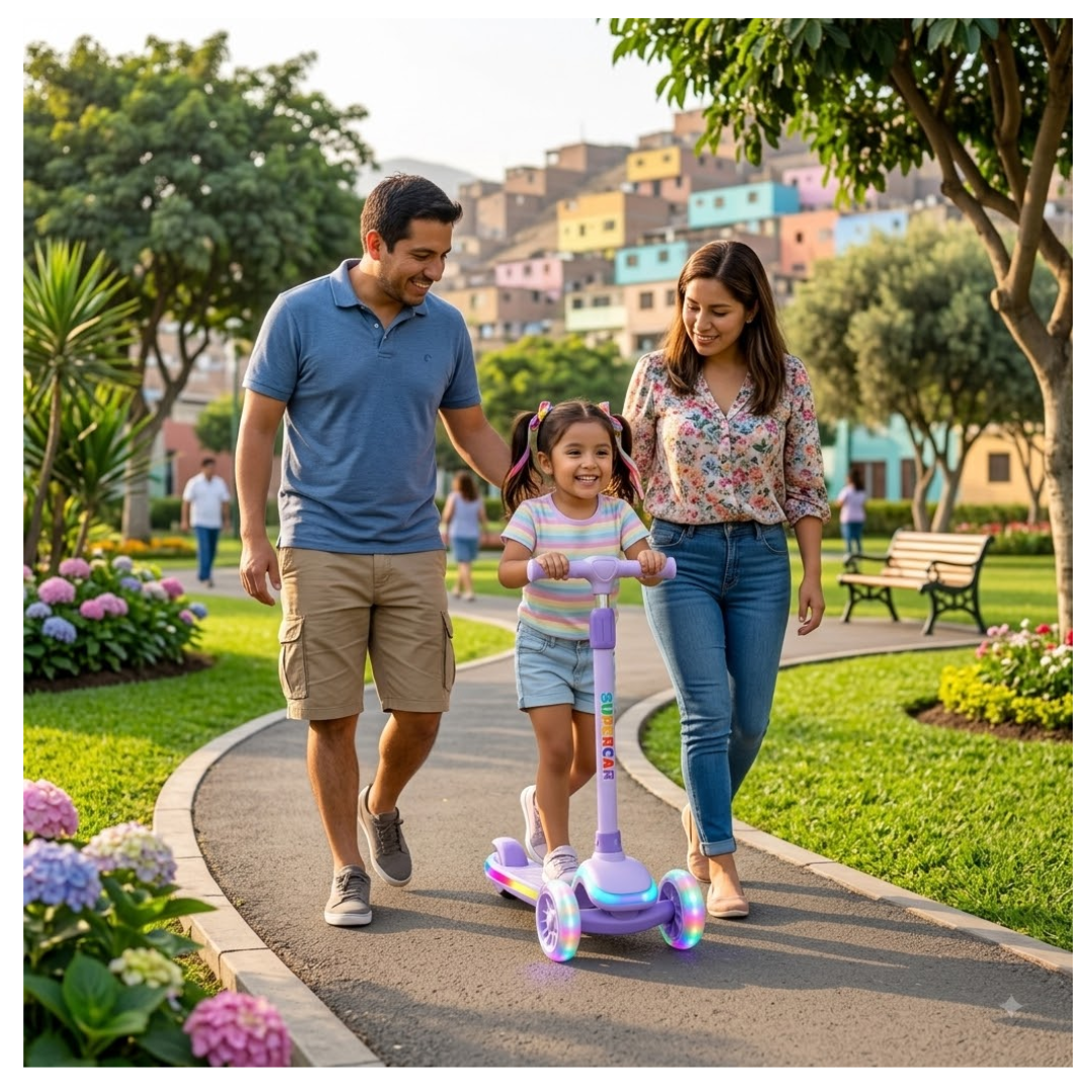 SCOOTER MONOPATIN PARA NIÑOS Y NIÑAS MUSICAL 3 RUEDAS RESISTENTE - 3