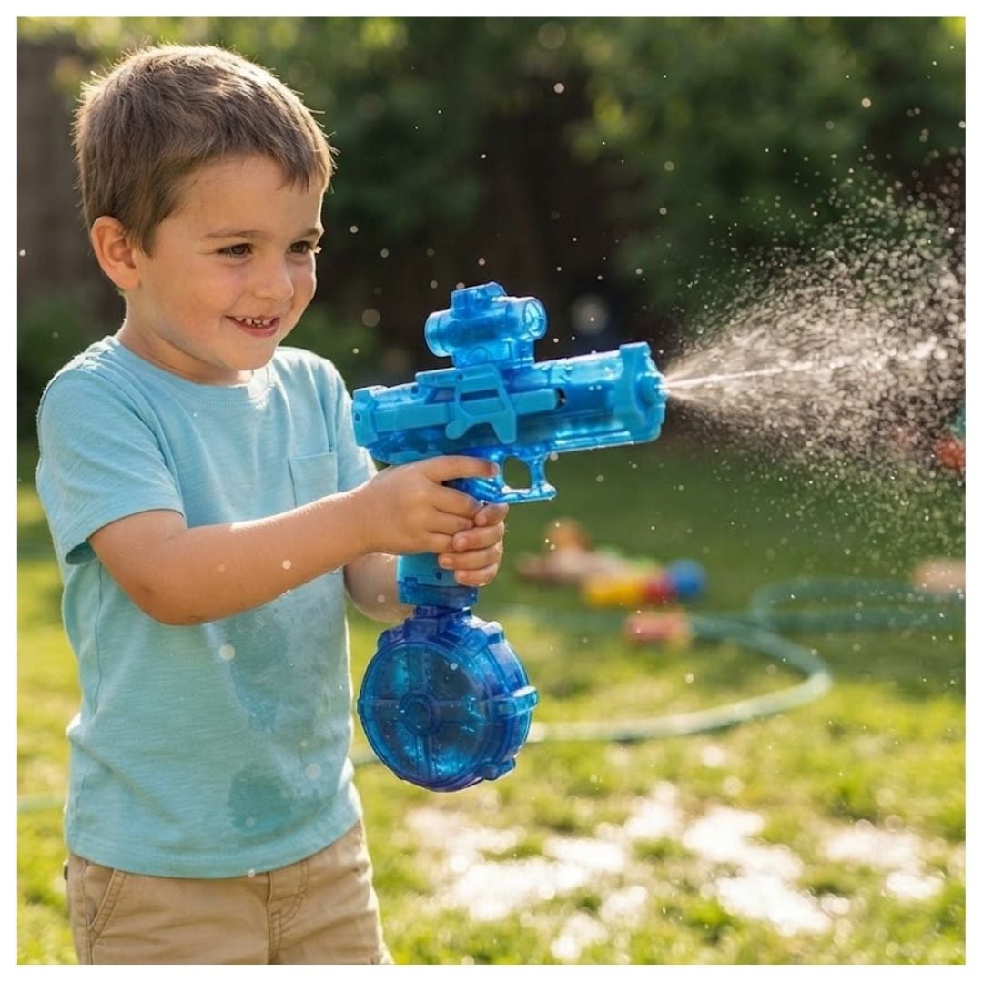 PISTOLA DE AGUA RECARGABLE LUCES LED MULTICARGA NERF NIÑOS Y ADULTOS - 2