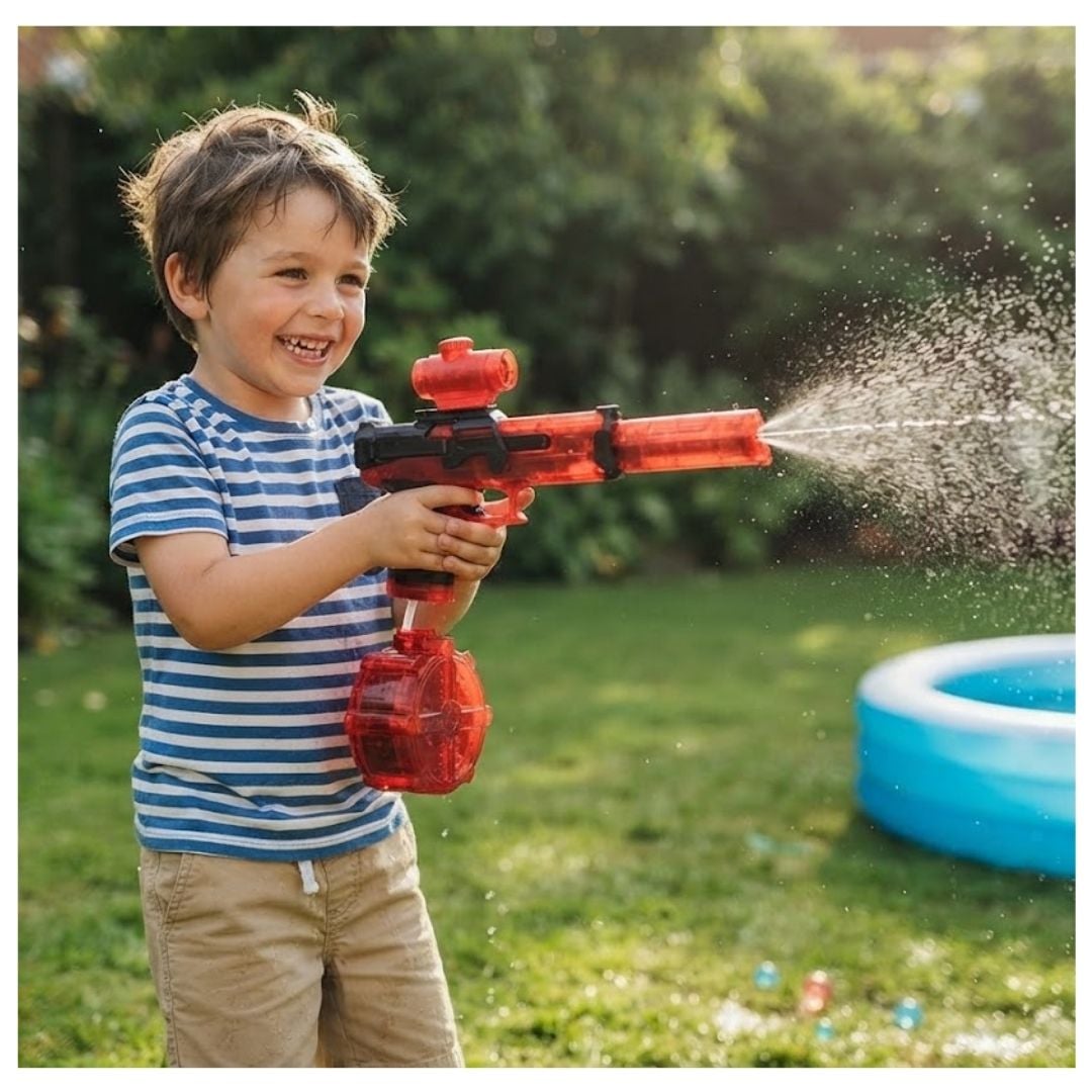 PISTOLA DE AGUA ELÉCTRICA RECARGABLE MULTICARGA CON LUCES LED - 2