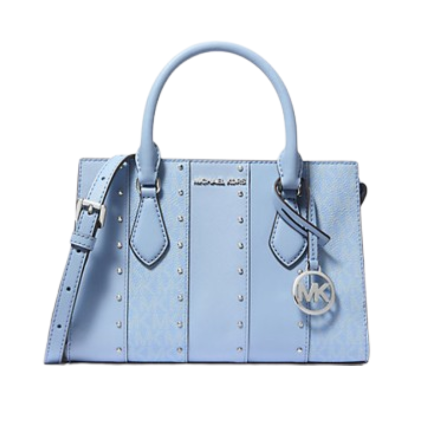 MICHAEL KORS BOLSO DE MANO SHEILA SMALL LIGHT BLUE CON ASA PARA CROSSBODY - 1