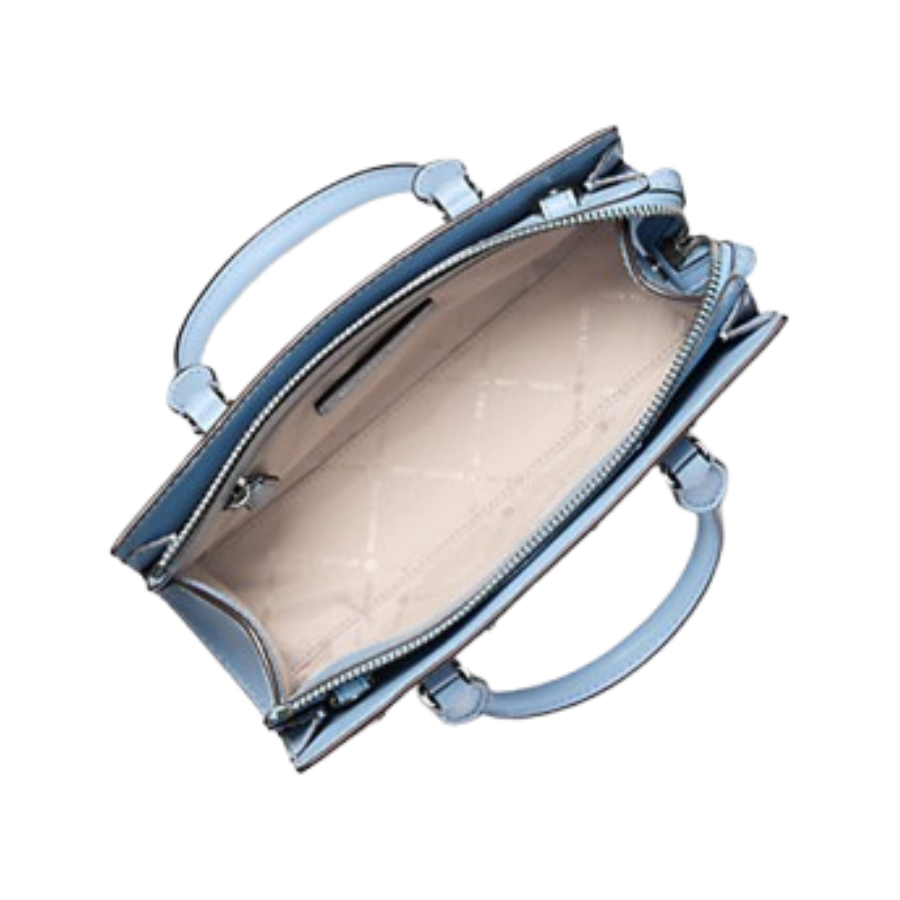 MICHAEL KORS BOLSO DE MANO SHEILA SMALL LIGHT BLUE CON ASA PARA CROSSBODY - 2