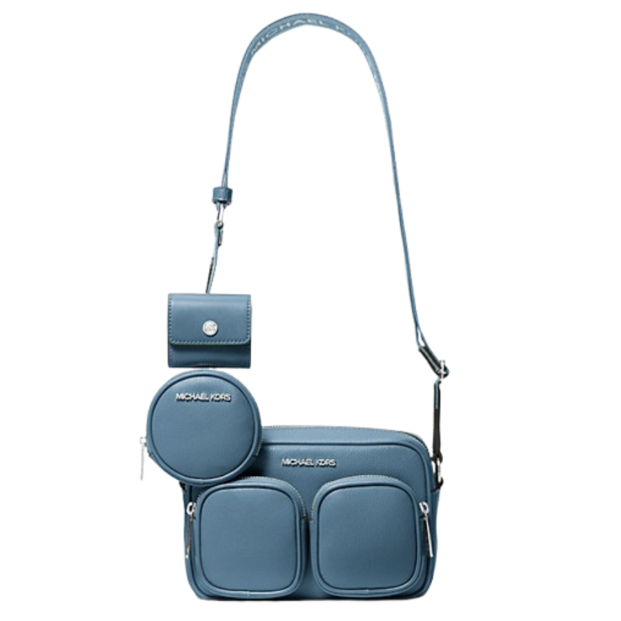 MICHAEL KORS BOLSO CRUZADO MEDIANO MULTIPOCKET COLOR ACERO - 1