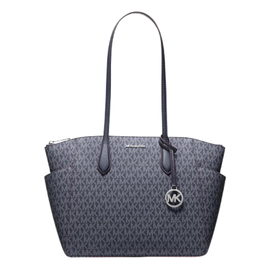 MICHAEL KORS BOLSO TOTE MARILYN MEDIANO AZUL MONOGRAM - 1