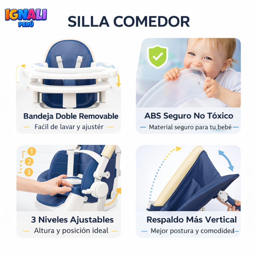 SILLA COMEDOR INFANTIL PREMIUM MULTIFUNCIÓN - 3
