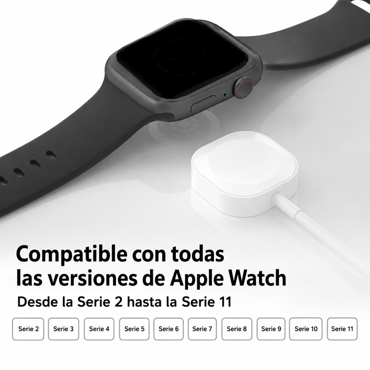 CARGADOR MAGNETICO PARA APPLE WATCH - BLANCO - 3