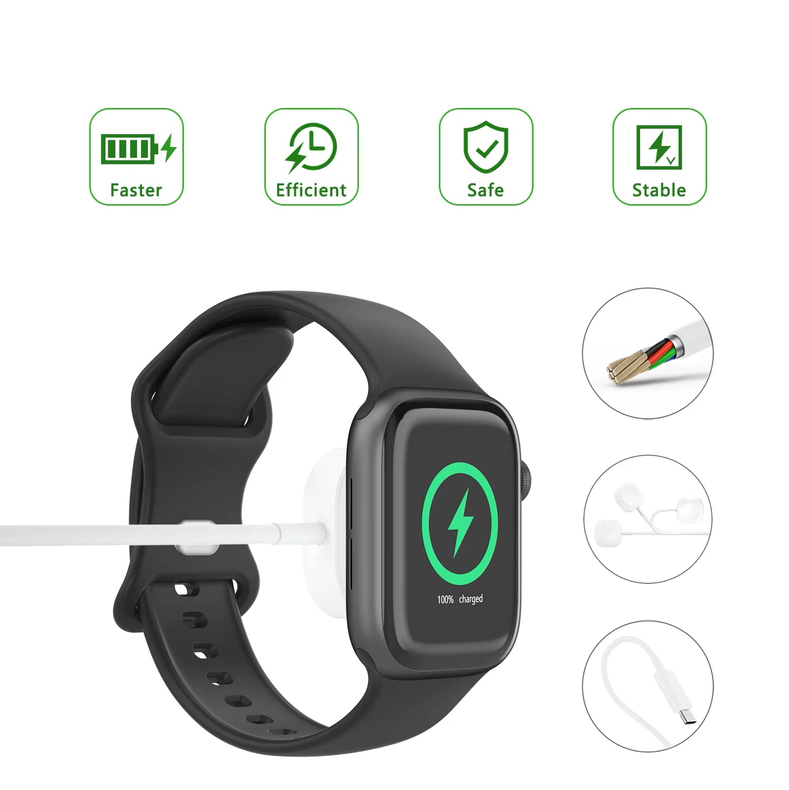 CARGADOR MAGNETICO PARA APPLE WATCH - BLANCO - 4