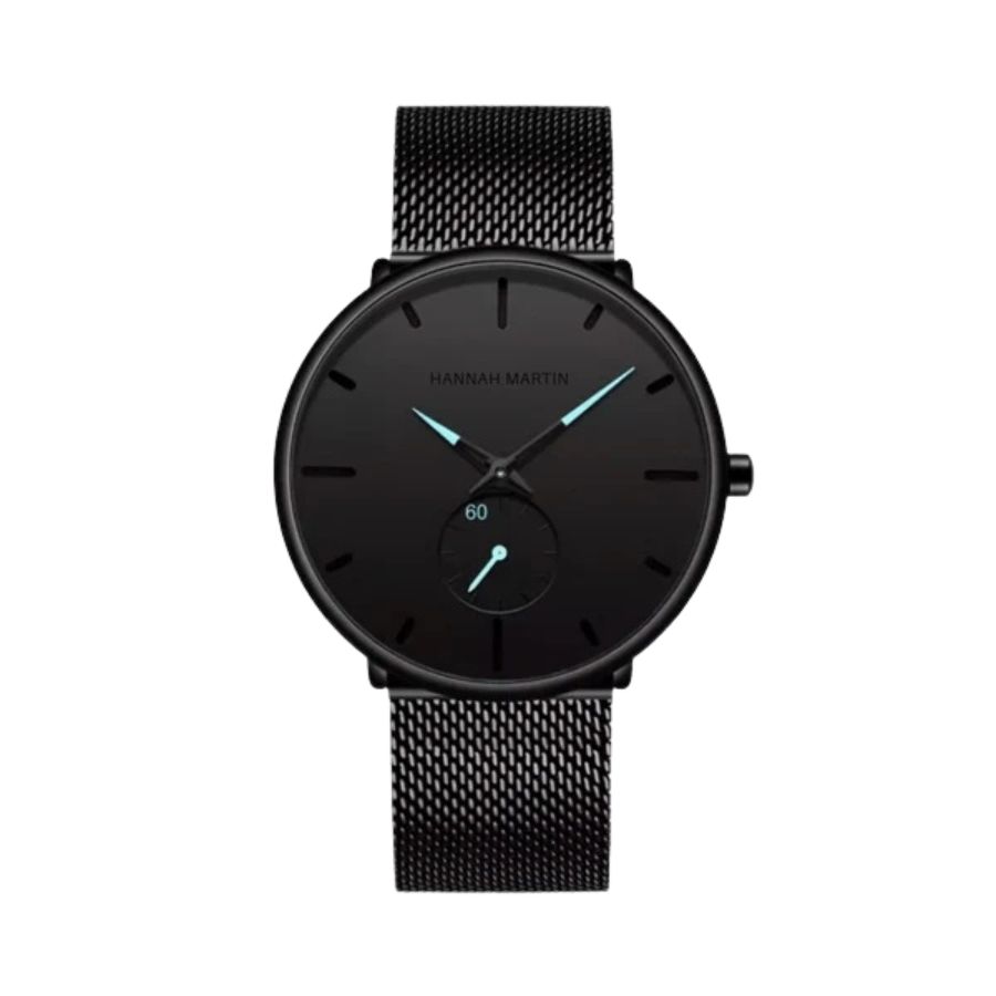 RELOJ PARA HOMBRE - HANNAH MARTIN - ACERO - DIAL SEG - NEGRO CELESTE - 1
