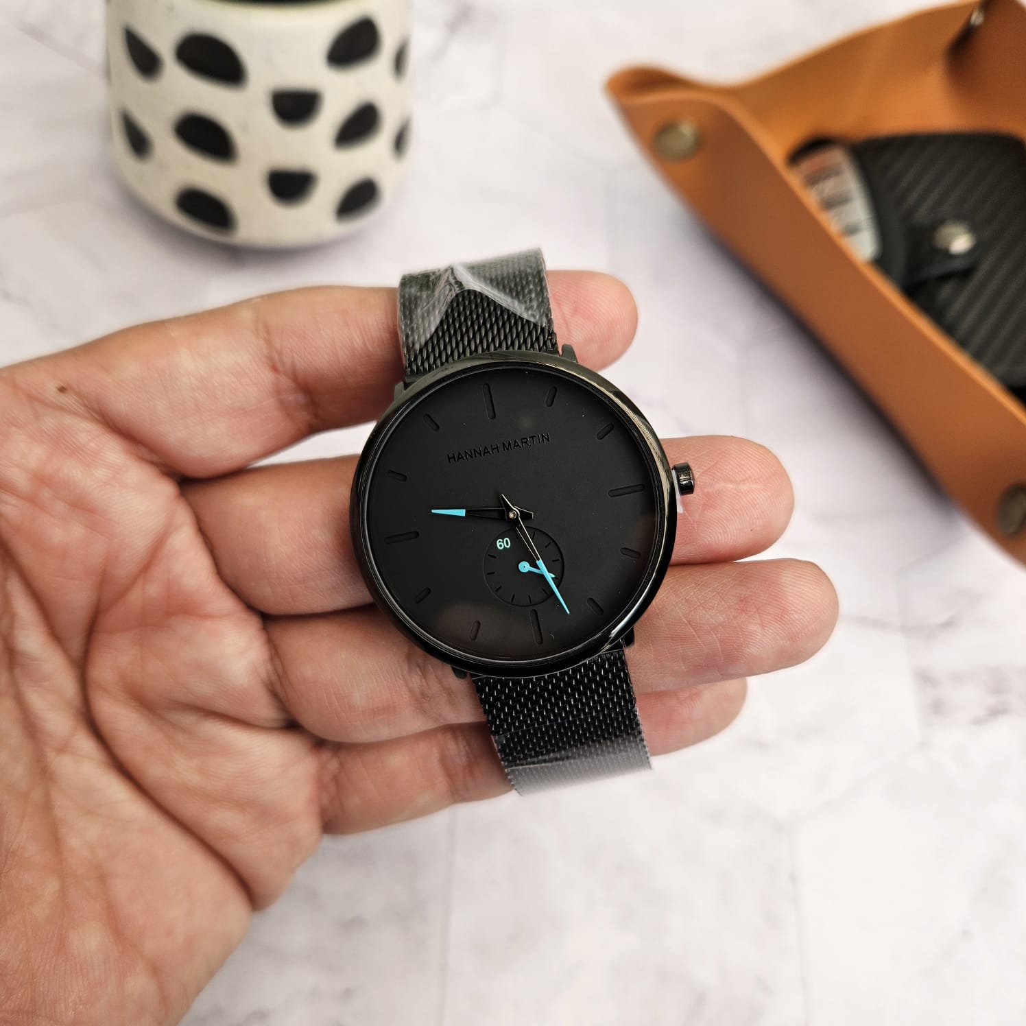 RELOJ PARA HOMBRE - HANNAH MARTIN - ACERO - DIAL SEG - NEGRO CELESTE - 2