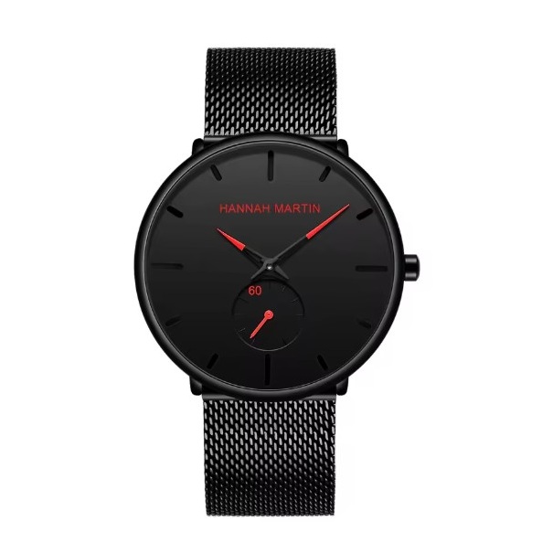 RELOJ PARA HOMBRE - HANNAH MARTIN - ACERO - DIAL SEG - BLACK RED - 1