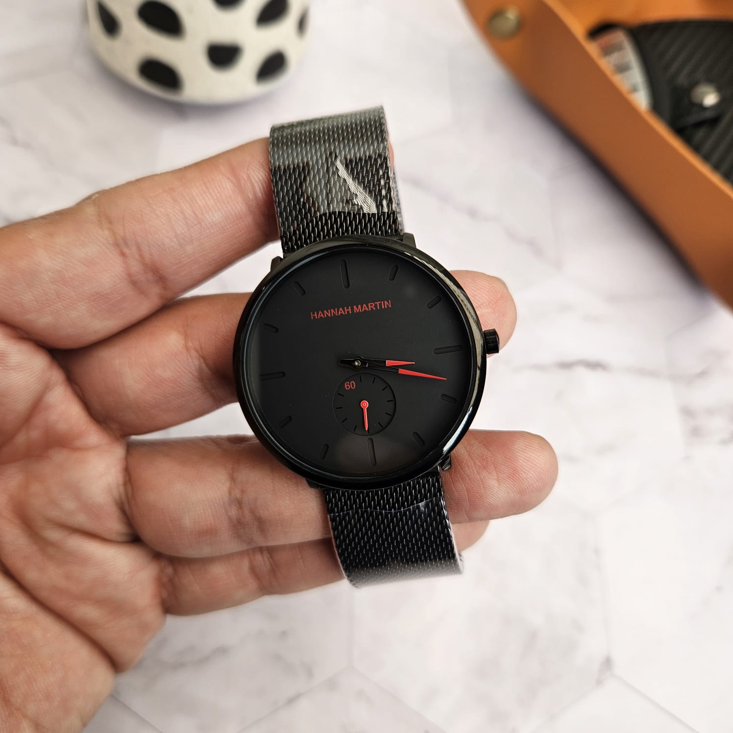 RELOJ PARA HOMBRE - HANNAH MARTIN - ACERO - DIAL SEG - BLACK RED - 2