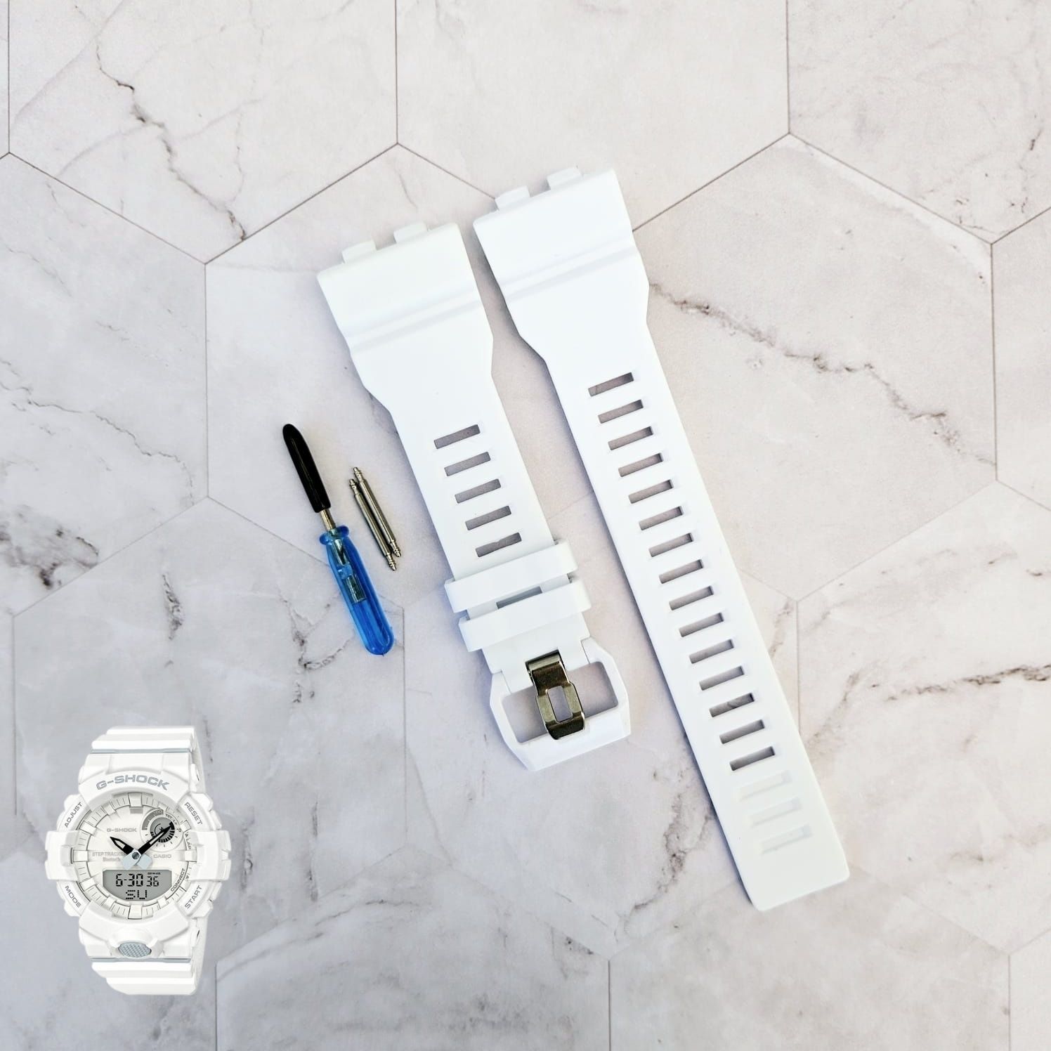 CORREA REPUESTO PARA CASIO G SHOCK GBD-800 - BLANCO - 1