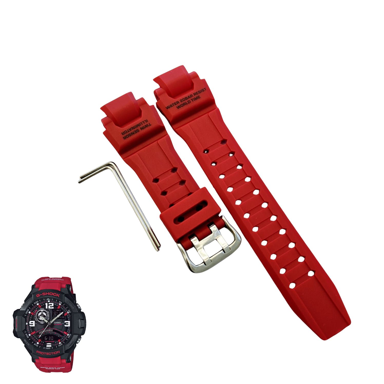 CORREA REPUESTO PARA CASIO G SHOCK GA1000 - ROJO - 1