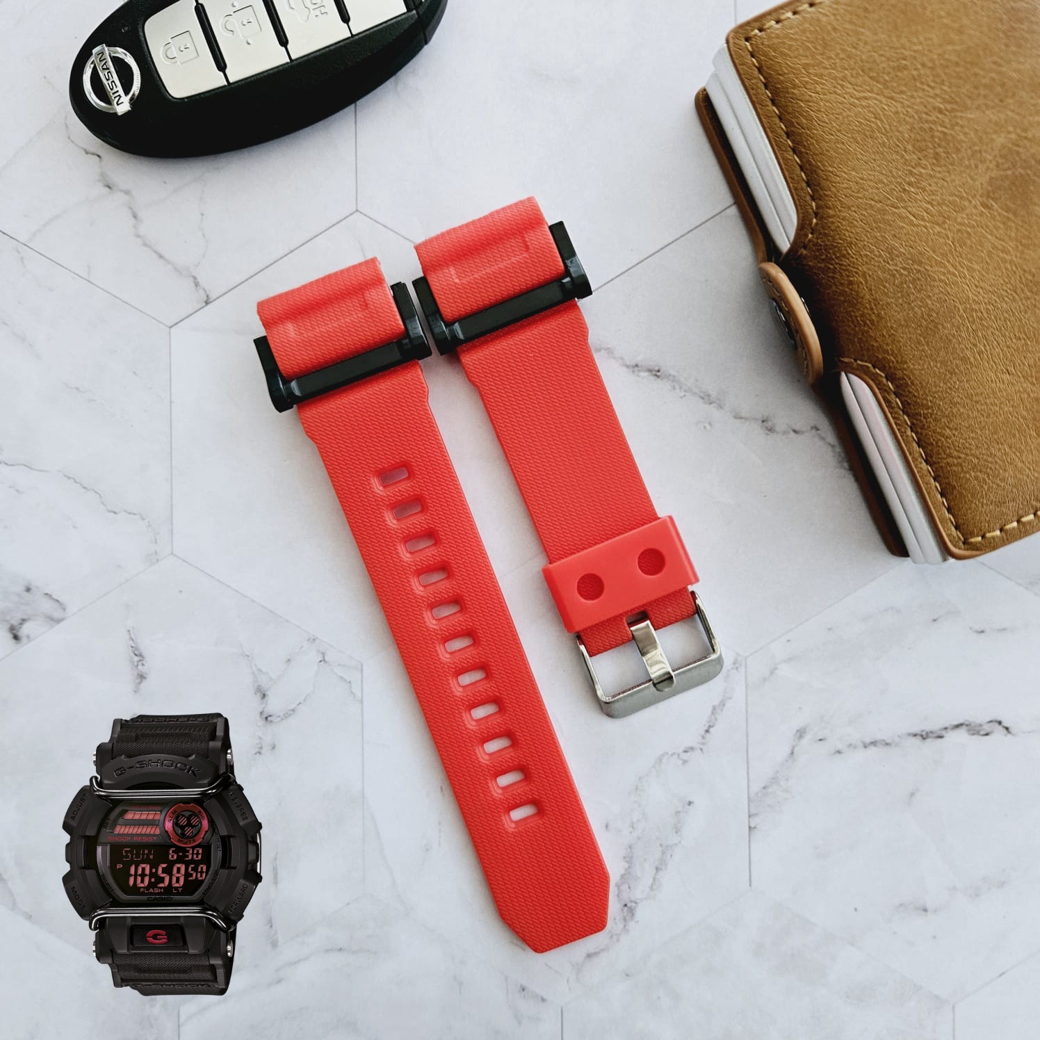 CORREA REPUESTO PARA CASIO G SHOCK GD-400 - ROJO - 1