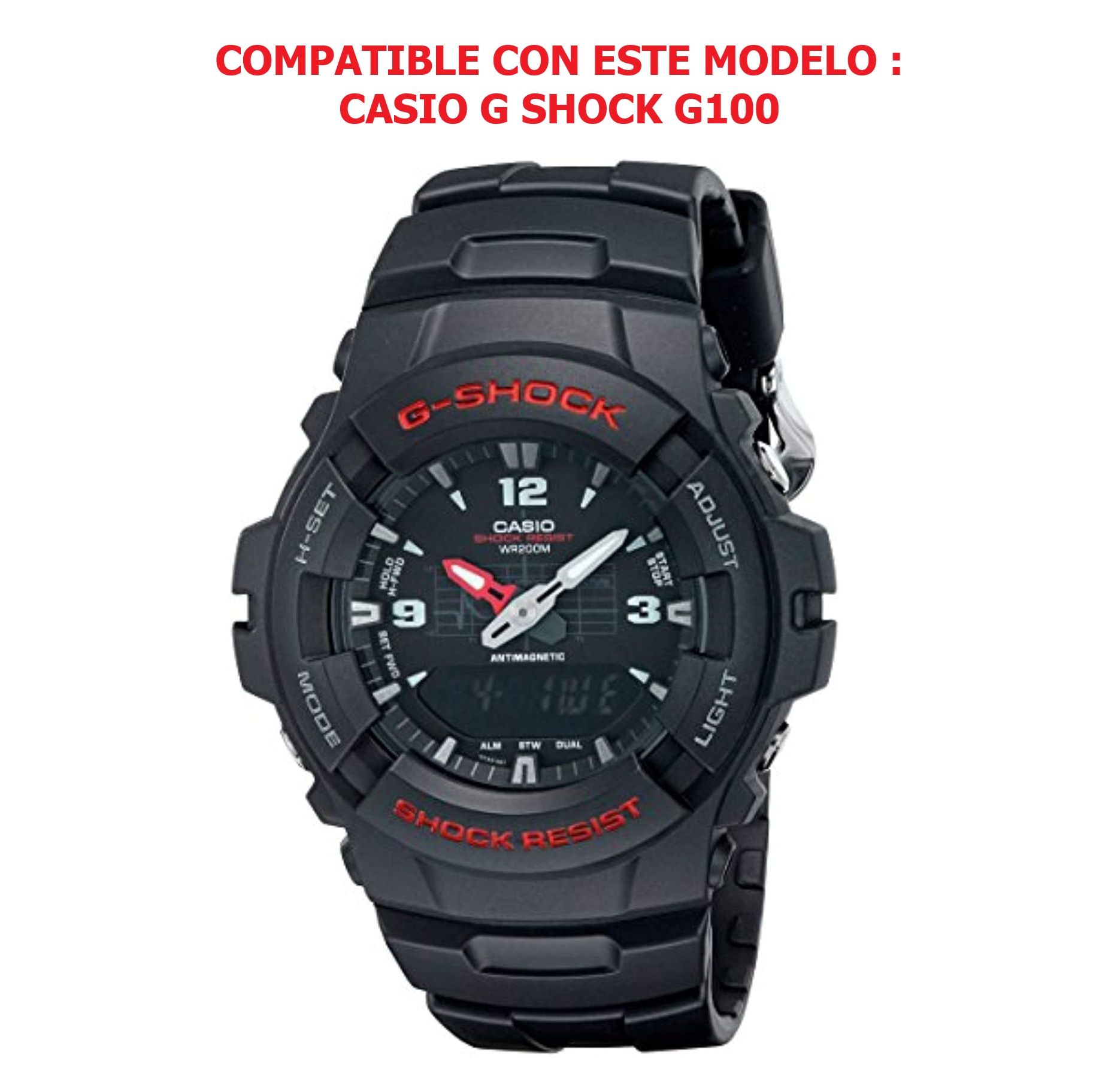 CORREA REPUESTO PARA CASIO G SHOCK G-100 - NEGRO - 4