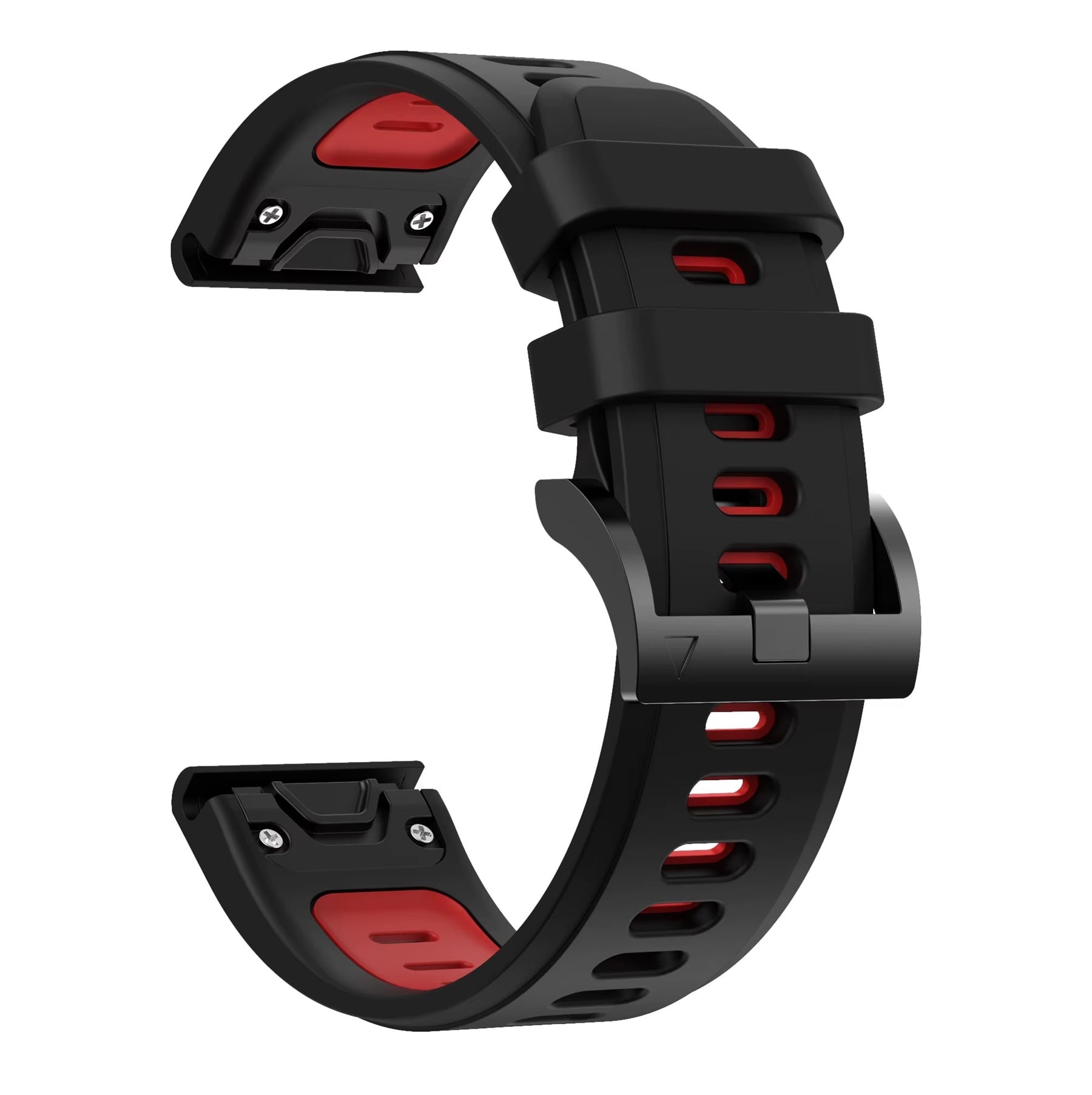 CORREA SILICONA QUICKFIT PARA RELOJ GARMIN - ANCHO 22MM - NEGRO ROJO - 2