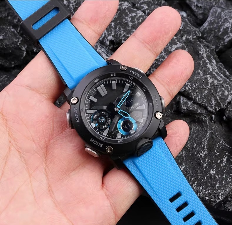 CORREA REPUESTO PARA CASIO G SHOCK GA-2000 - CELESTE NEGRO - 3