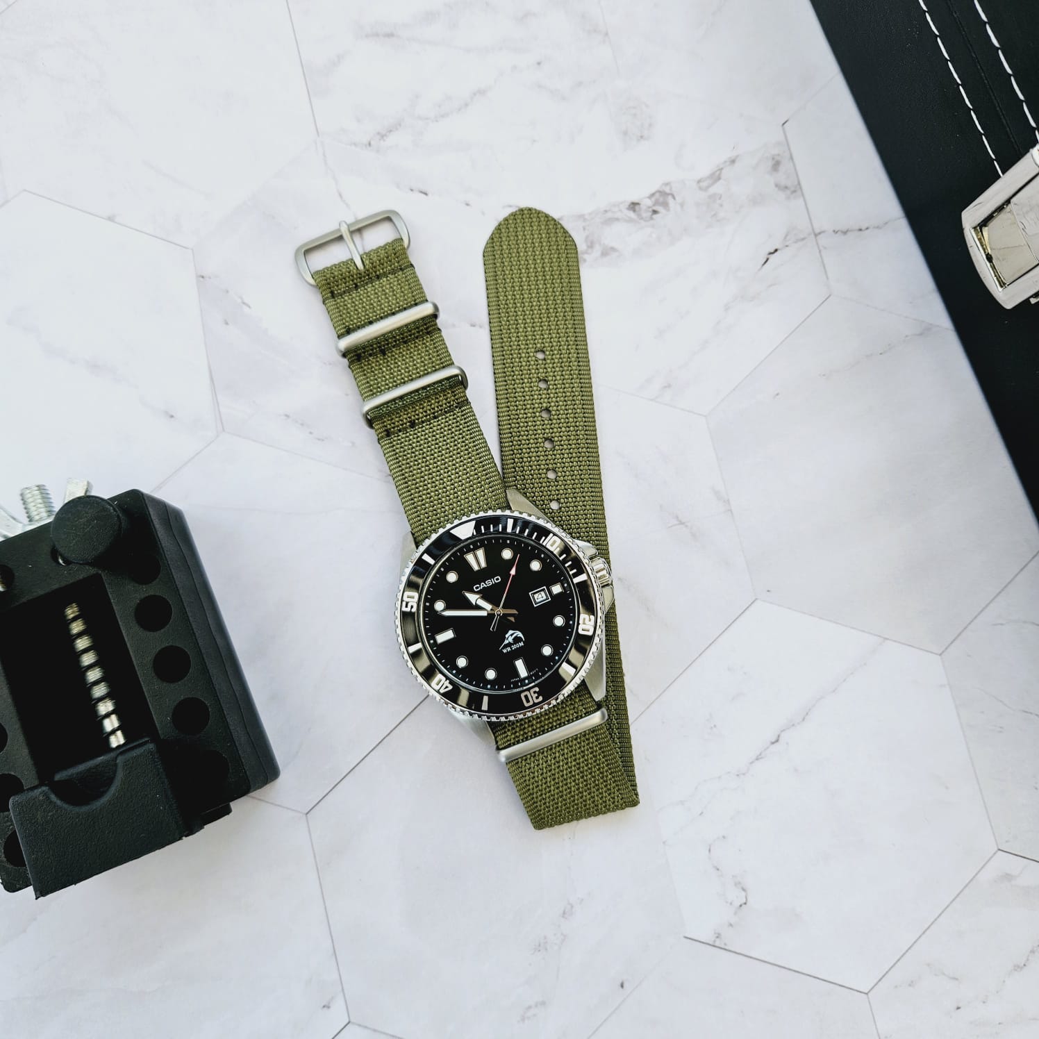CORREA NYLON NATO - 18MM ANCHO - UNIVERSAL - VERDE - 2