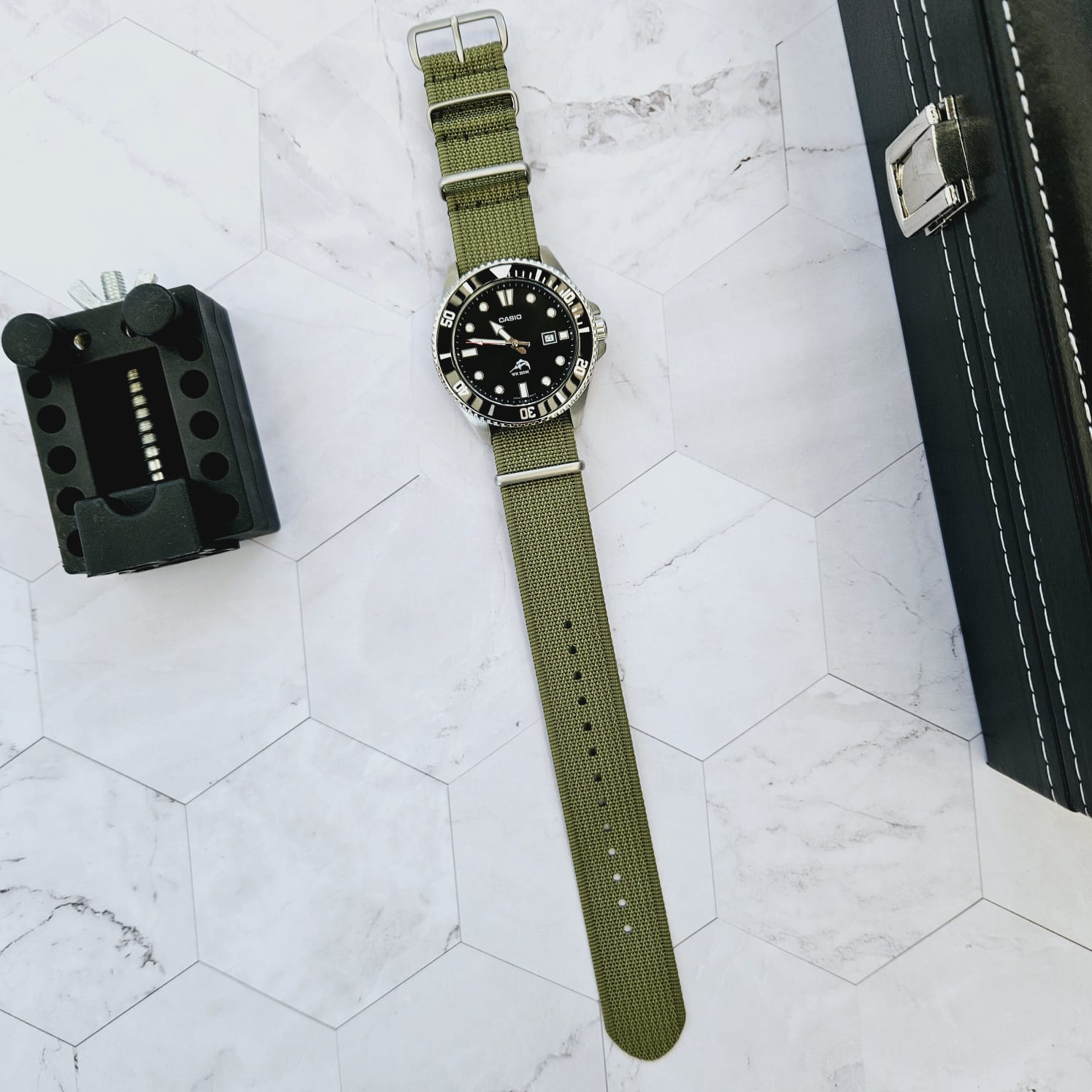 CORREA NYLON NATO - 18MM ANCHO - UNIVERSAL - VERDE - 3
