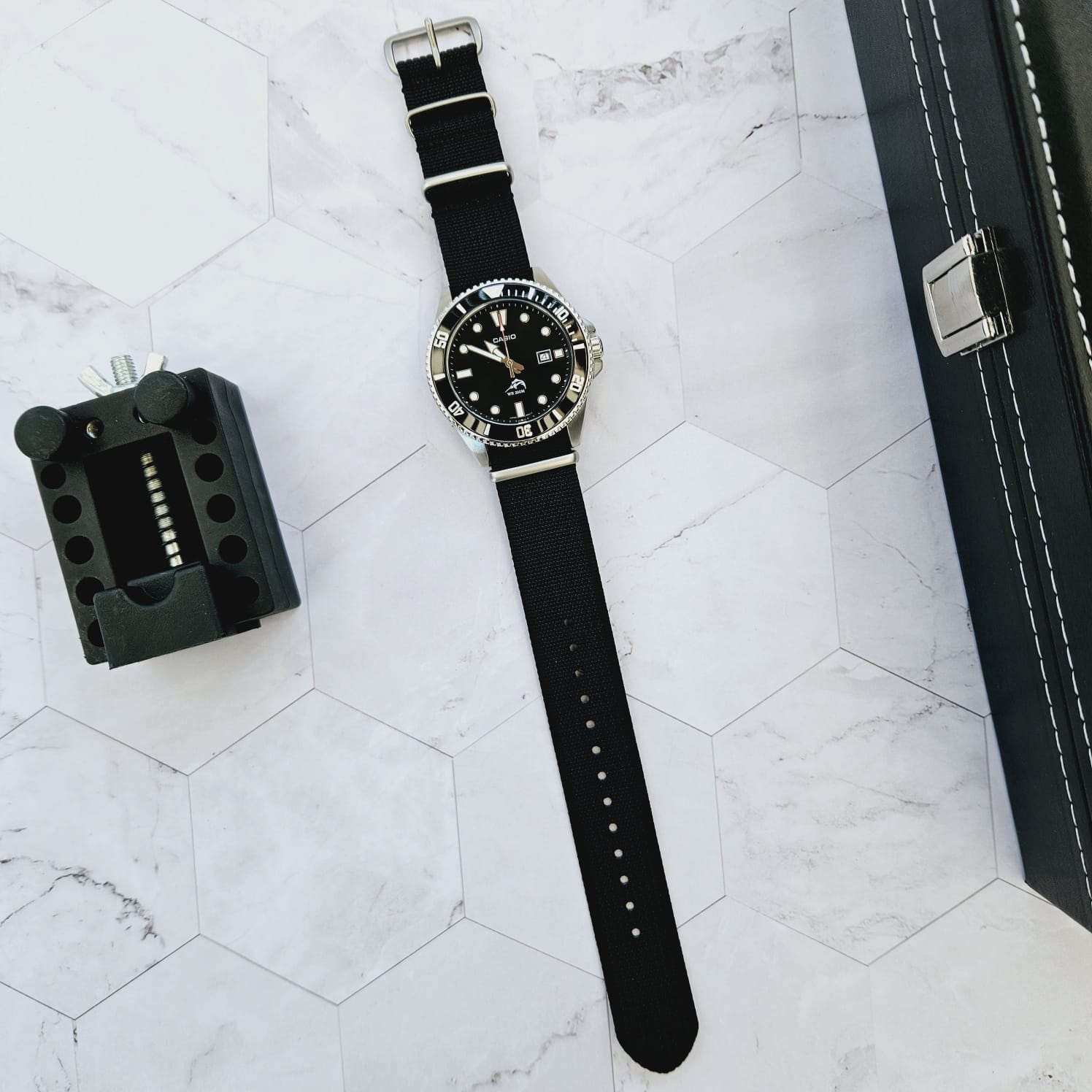 CORREA NYLON NATO - 18MM ANCHO - UNIVERSAL - NEGRO - 3