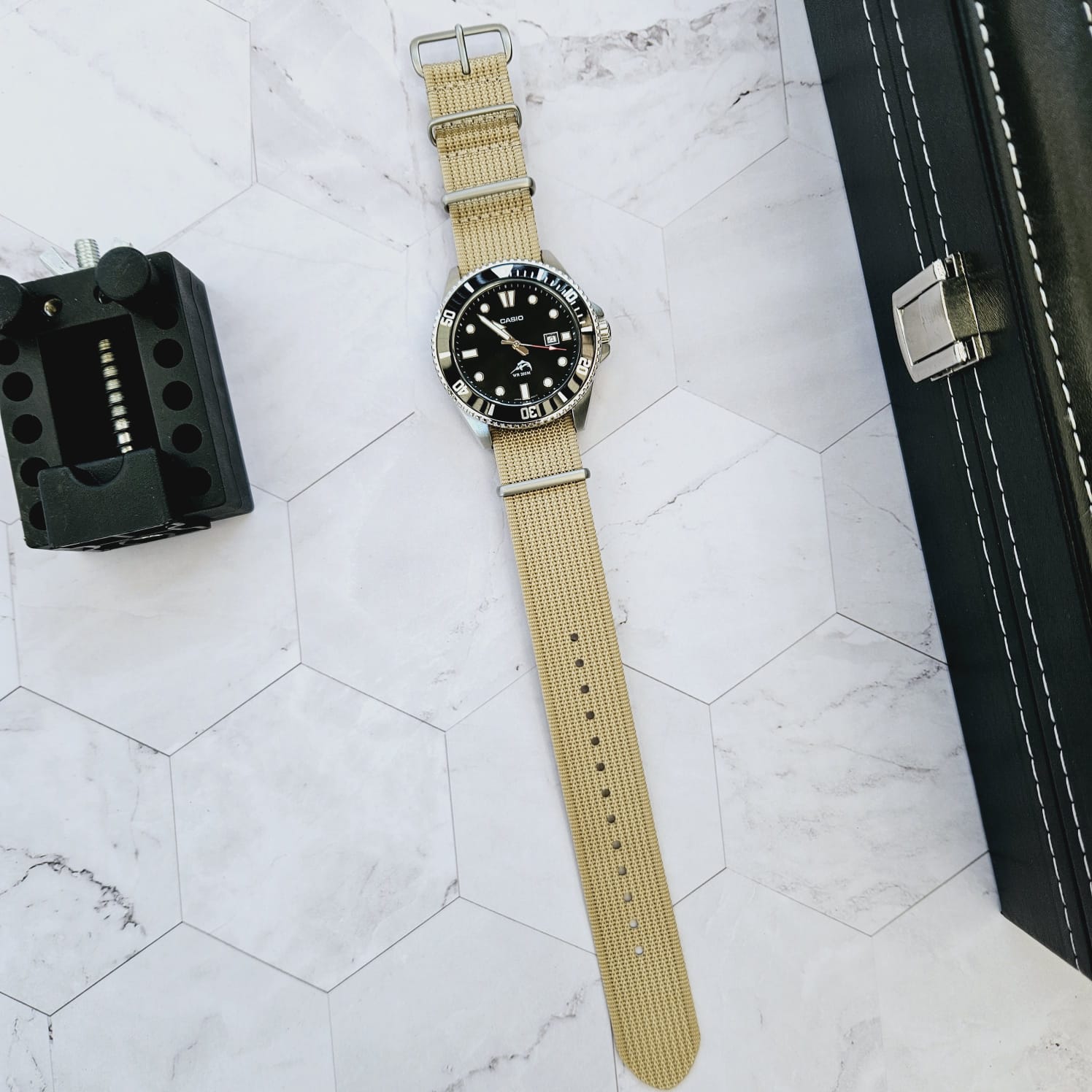 CORREA NYLON NATO - 18MM ANCHO - UNIVERSAL - BEIGE - 3