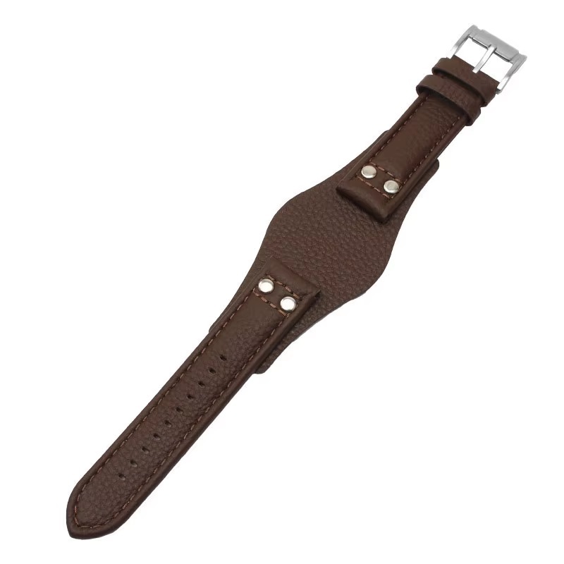 CORREA CUERO CON BASE PARA RELOJ UNIVERSAL - ANCHO 22MM - MARRON - 1
